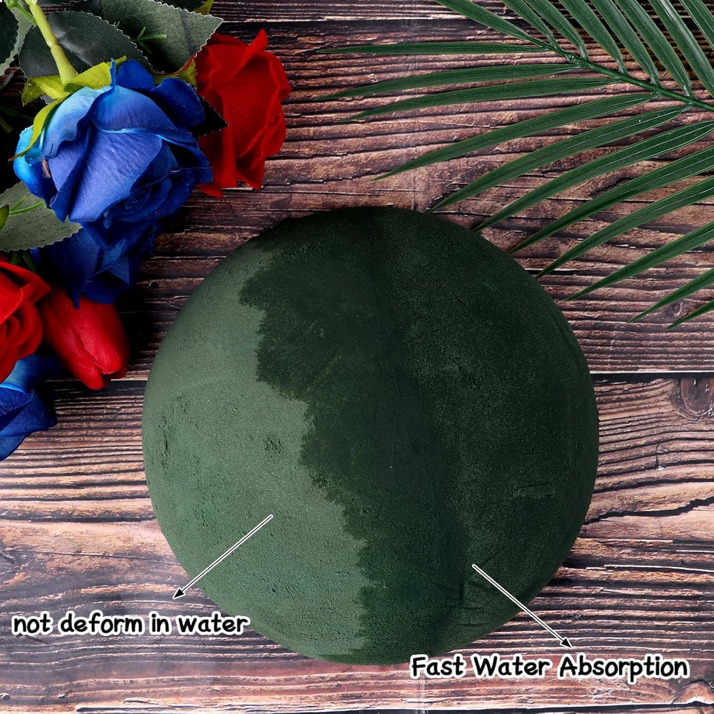 STEFORD 4 PCS Half Ball Floral Foam, Round Floral Dry Foam Blocks Green Flower Styrofoam for Fresh and Artificial Flower Arrangements (5.5 X 2.8 Inches)