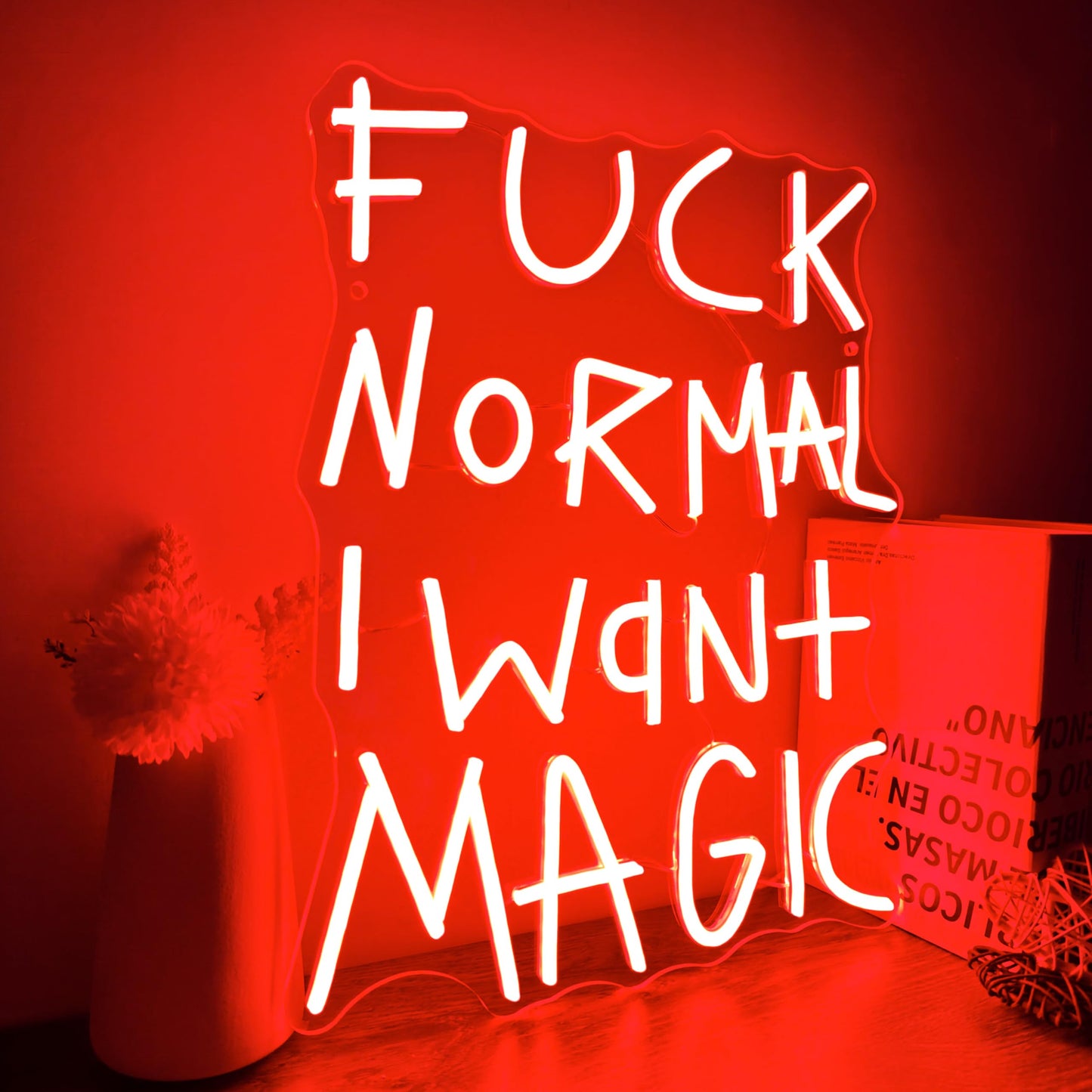 F**k Normal I Want Magic LED Neon Sign Bold Statement Wall Art Gothic Room Decor Alternative Aesthetic Light Christmas gifts