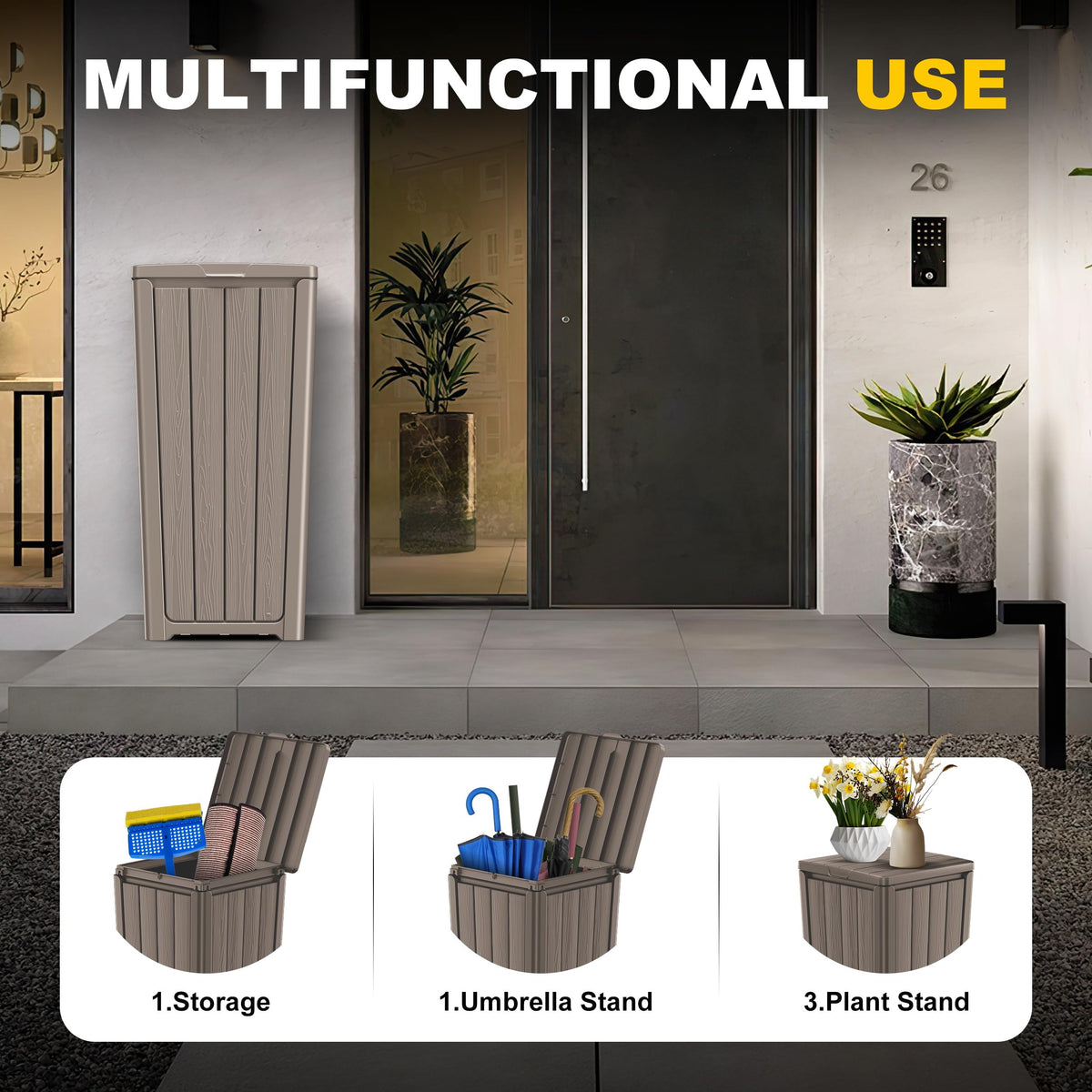 38 Gallon Outdoor Trash Can with Lid
