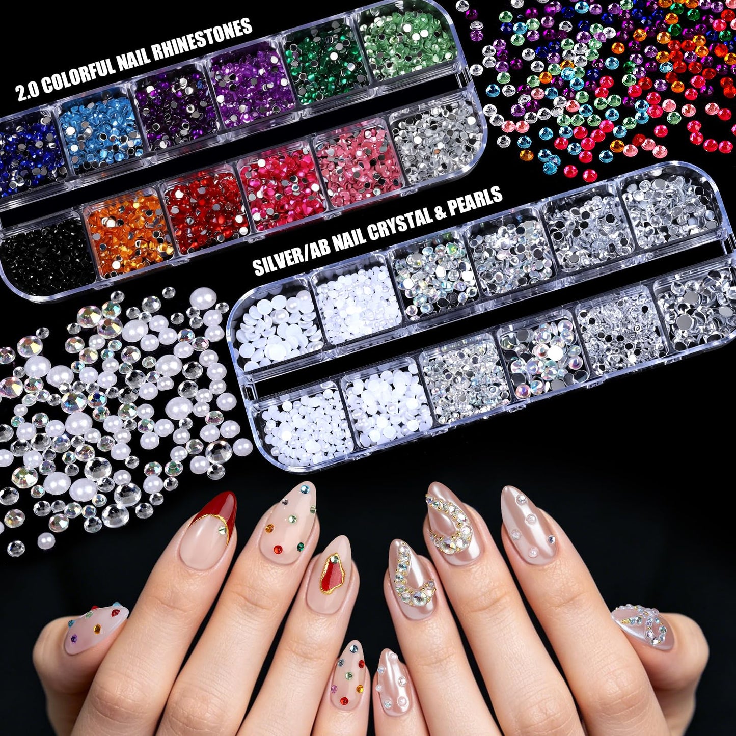 Teenitor Acrylic Nail Kit With Chrome Powder, Almond Tips, Art Brushes, Charms, 3D Gel, Tools, Stand - Beginner Set