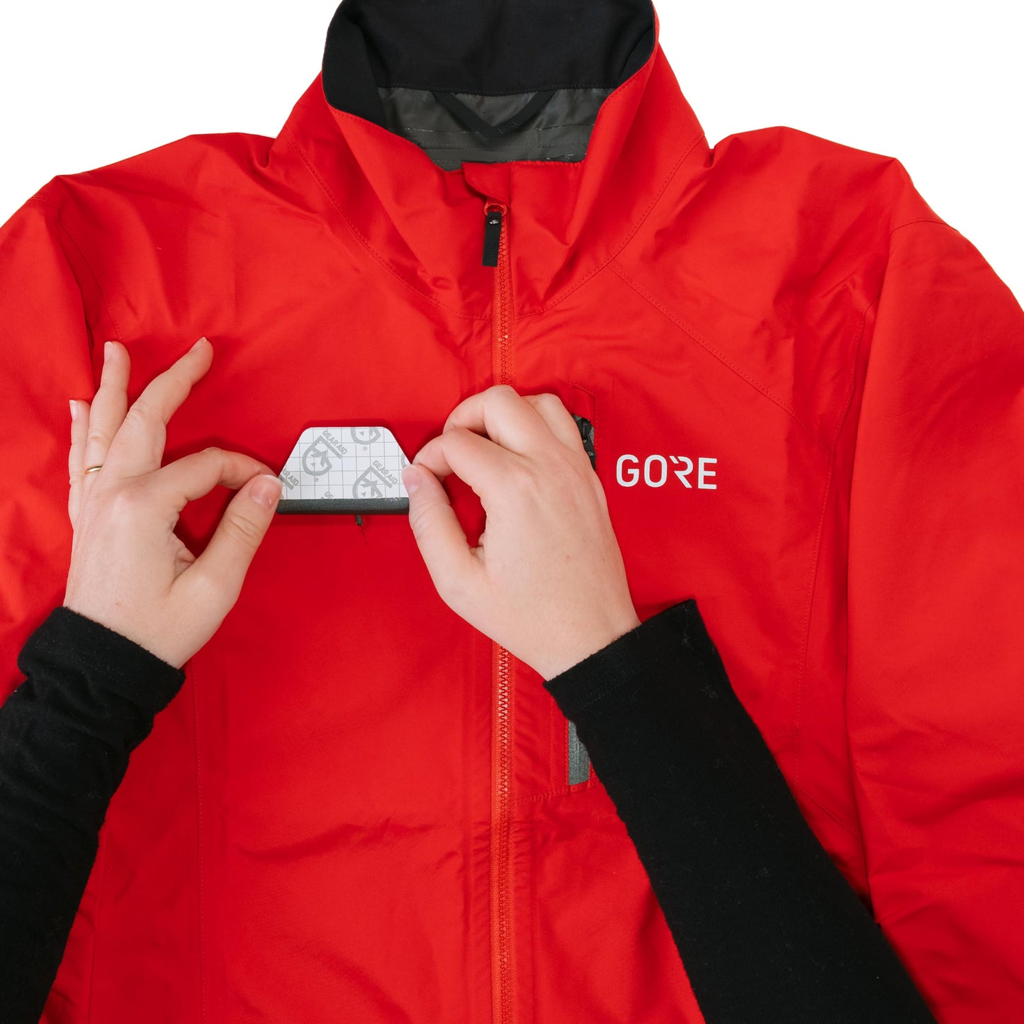GEAR AID Tenacious Tape Gore-TEX Fabric Patches for Waterproof Jacket & Rain Gear Repair, Black, 2.5” x 2.8” Hex & 2.5” x 4” Rectangle, 4 Patches