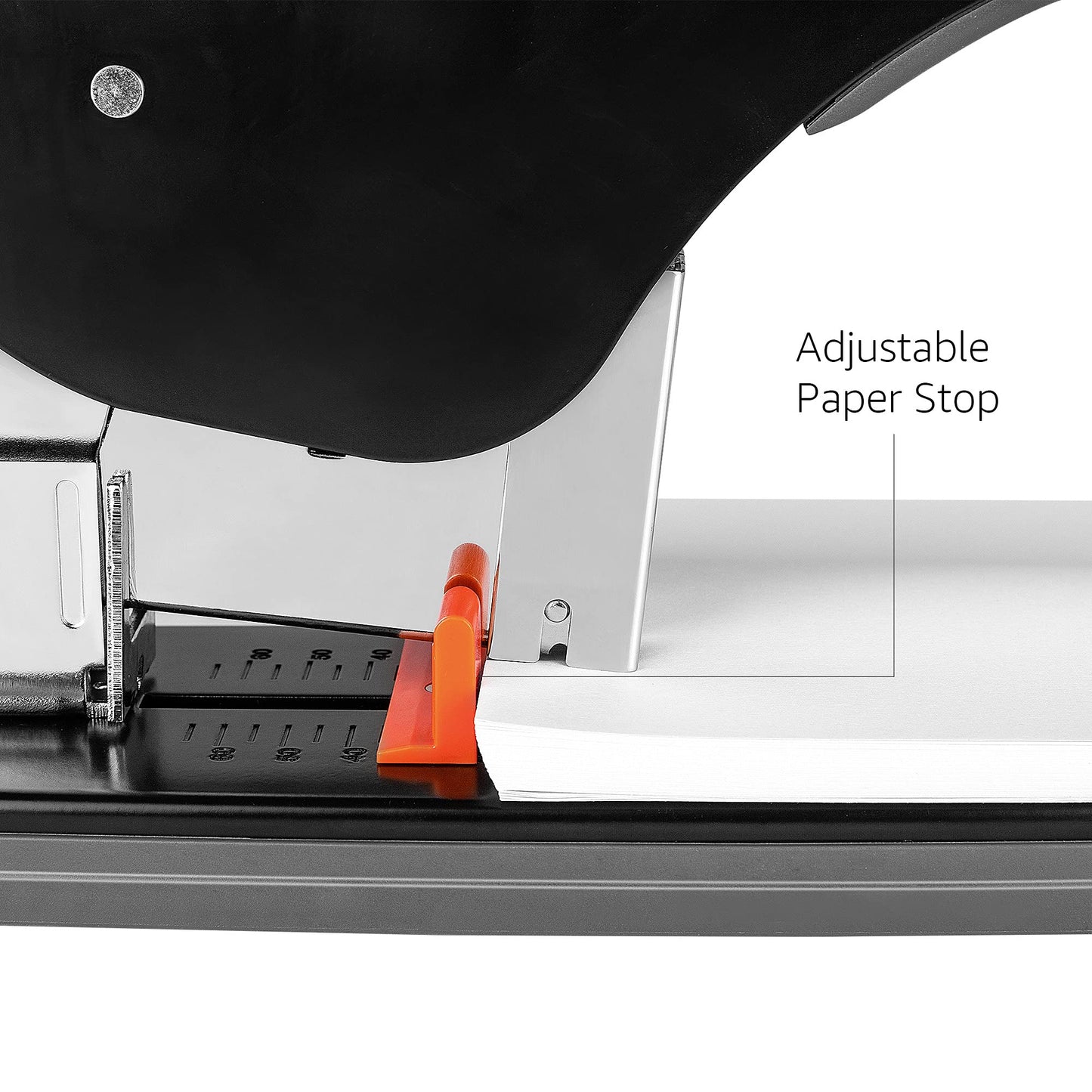 Amazon Basics Effortless Heavy Duty Stapler, 210 Sheets High Capacity, Large Office Stapler with 1000 Staples, Black