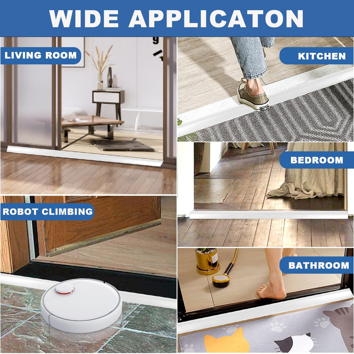 Vinyl Door Threshold Flooring Transition Strip Self Adhesive Carpet Edging Strip for Laminate Doorway Edge Threshold from 2 (10 Foot)