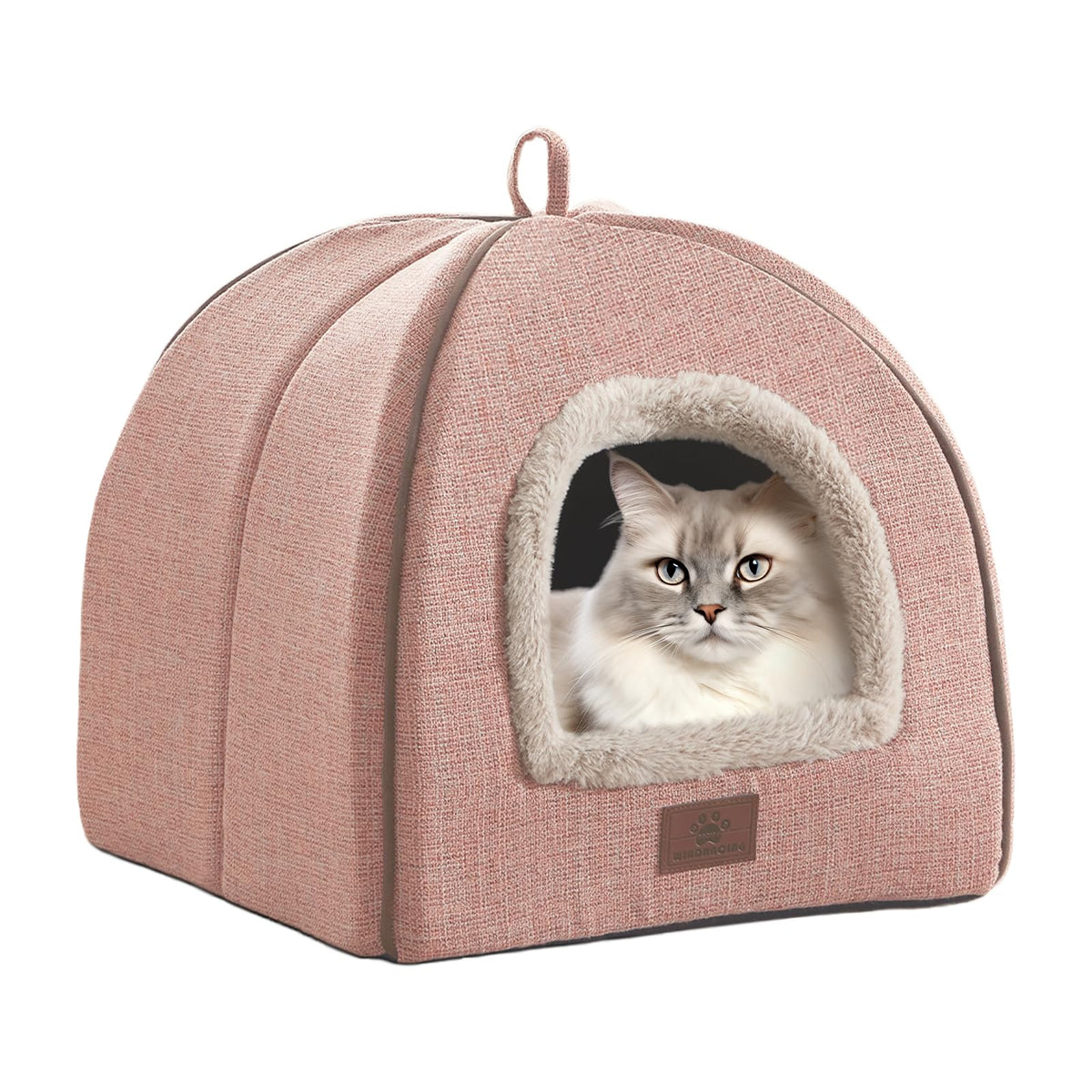 Cat Bed for Indoor Cats - Cat Cave Bed Cat House Cat Tent with Removable Washable Cushioned Pillow, Soft and Self Warming Kitten beds, Pet Bed（Large Grey）