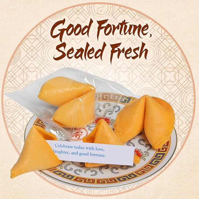East and Else Fortune Cookies, Individually Wrapped, Vanilla Flavor, Premium Bulk Pack, Made in USA (50 Count)