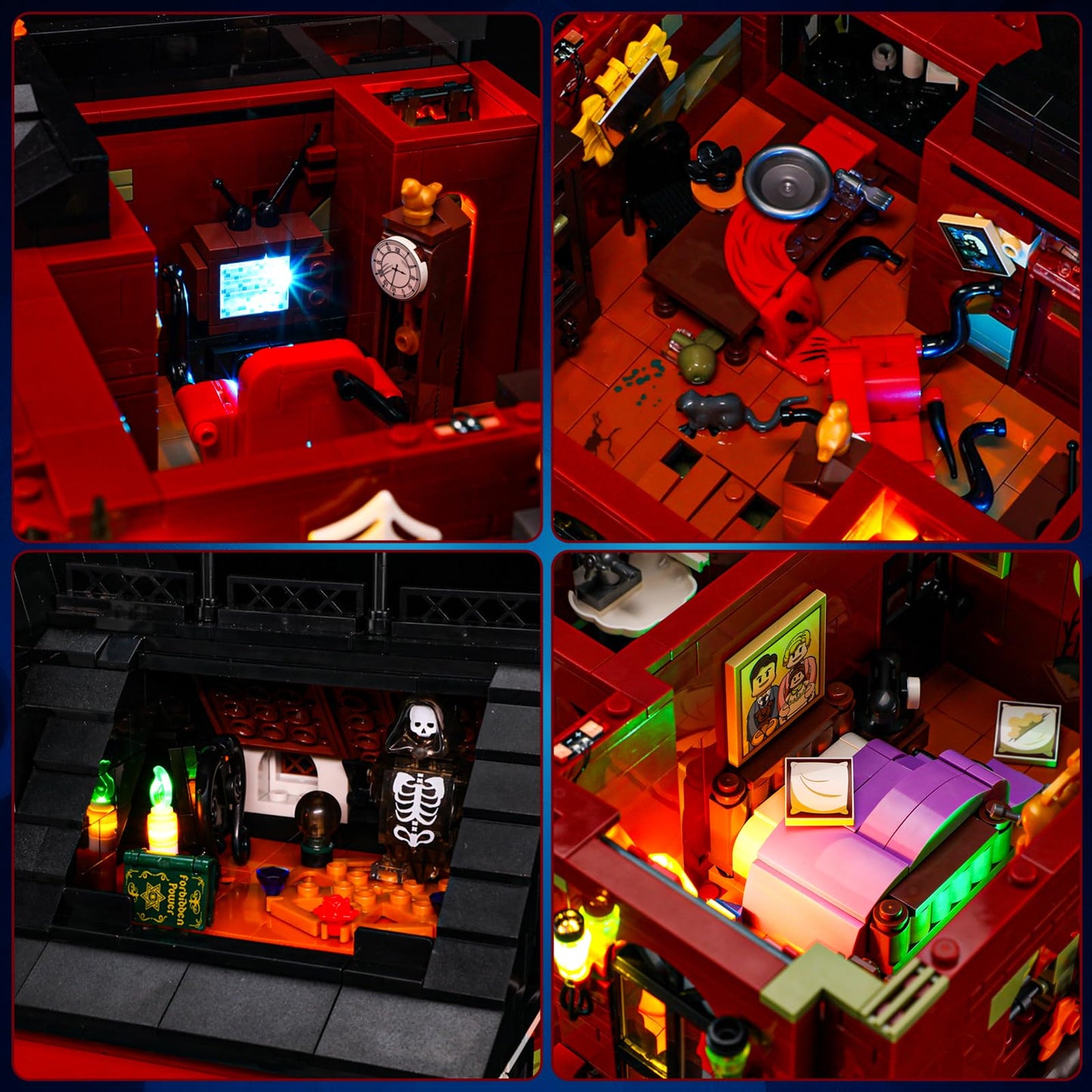 Lumibricks Halloween Midnight Haunted Mansion Lighting Building Bricks Set - Ghost Specter Phantom House City Town Modular Collection Kit 2617 Pcs for Adults & Teens