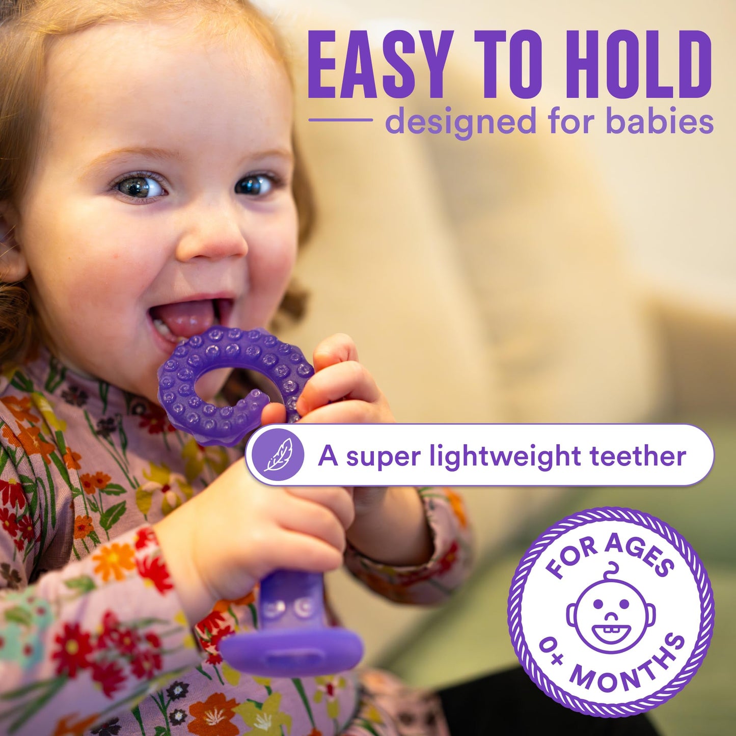 Tentacle Teether – Made in USA Medical Grade Silicone Teether for Infants – Multi-Stage Molar Relief & Interactive Parent-Finger Fit – 0-24 Months