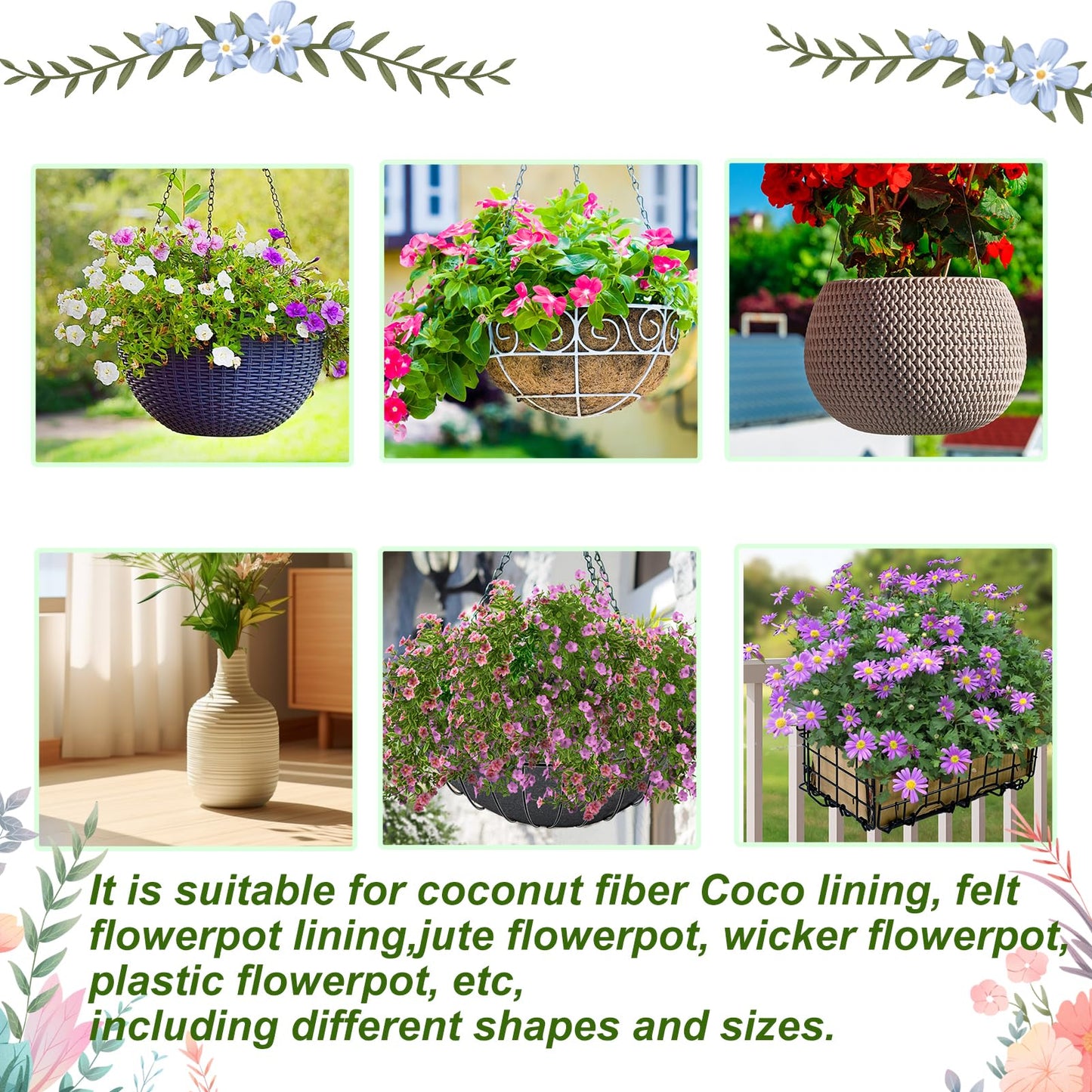 10 Set Invisble Hanging Basket Insert 5.1”Hang Basket Drip Pan Invisble Self Watering Planter Insert Plant Saucers Tray Plastic Water Catcher Tray Plant Auto Watering Devices For Hanging Basket