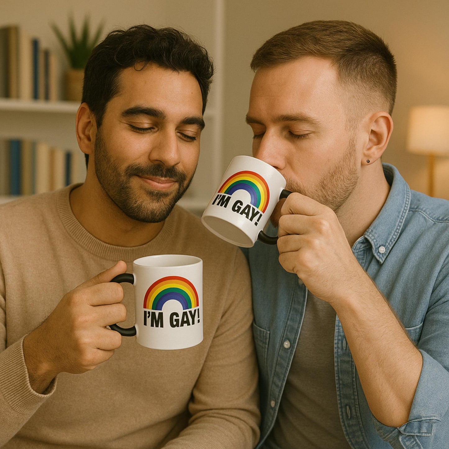 Turtle Straws I'm Gay Rainbow Heat Change Mug – Funny Prank Gift for Him, Gag Gift for Best Friend, Novelty Birthday Gift for Men, Secret Santa White Elephant