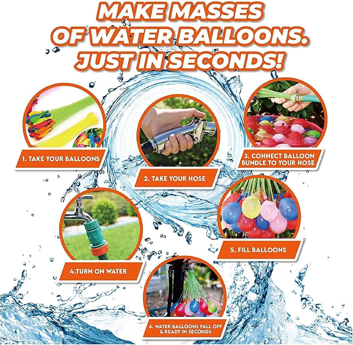 1000PCS Quick Fill Water Balloons Self-Sealing Outdoor Summer Splash Toys for Kids Adults Party Beach Pool Fun