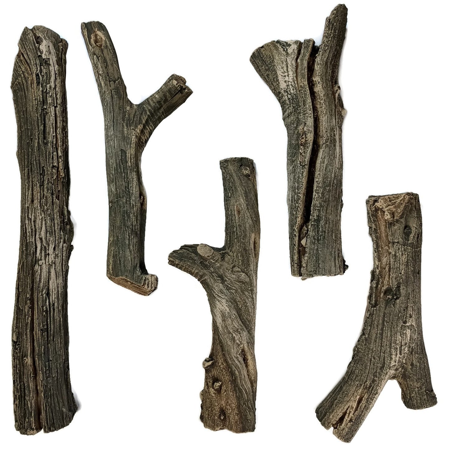 Midwest Hearth Deluxe Decorative Branch and Twig Set | Cast from Real Logs and Hand Painted in USA (Driftwood 5-Piece)