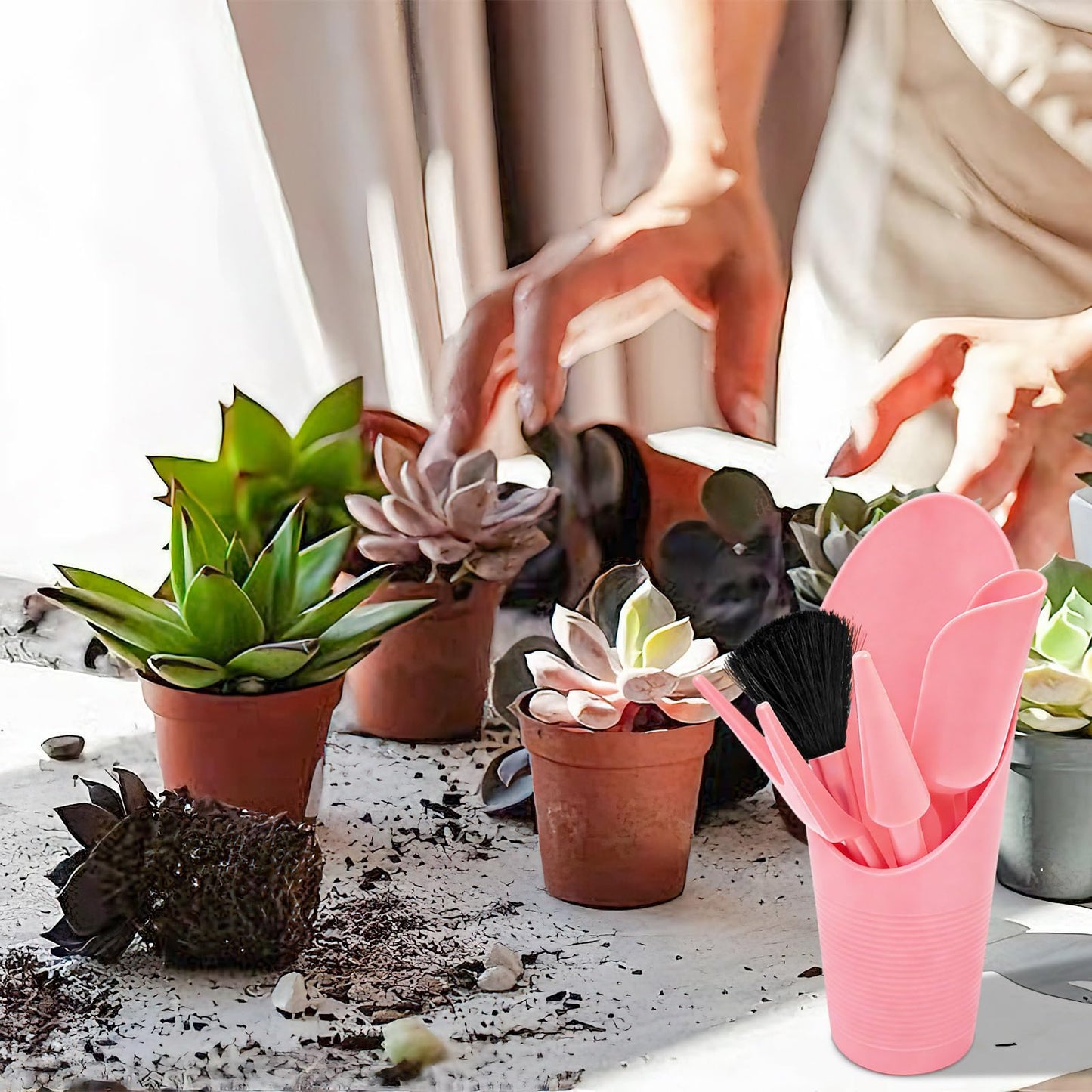 Binxus 25 Pcs Bonsai Soil Scoop Set, Small Mini Gardening Tools, Garden Hand Tools Kit for Indoor Plant Care, Succulent Planting Tools for Planting, Transplanting Digging (Colorful)