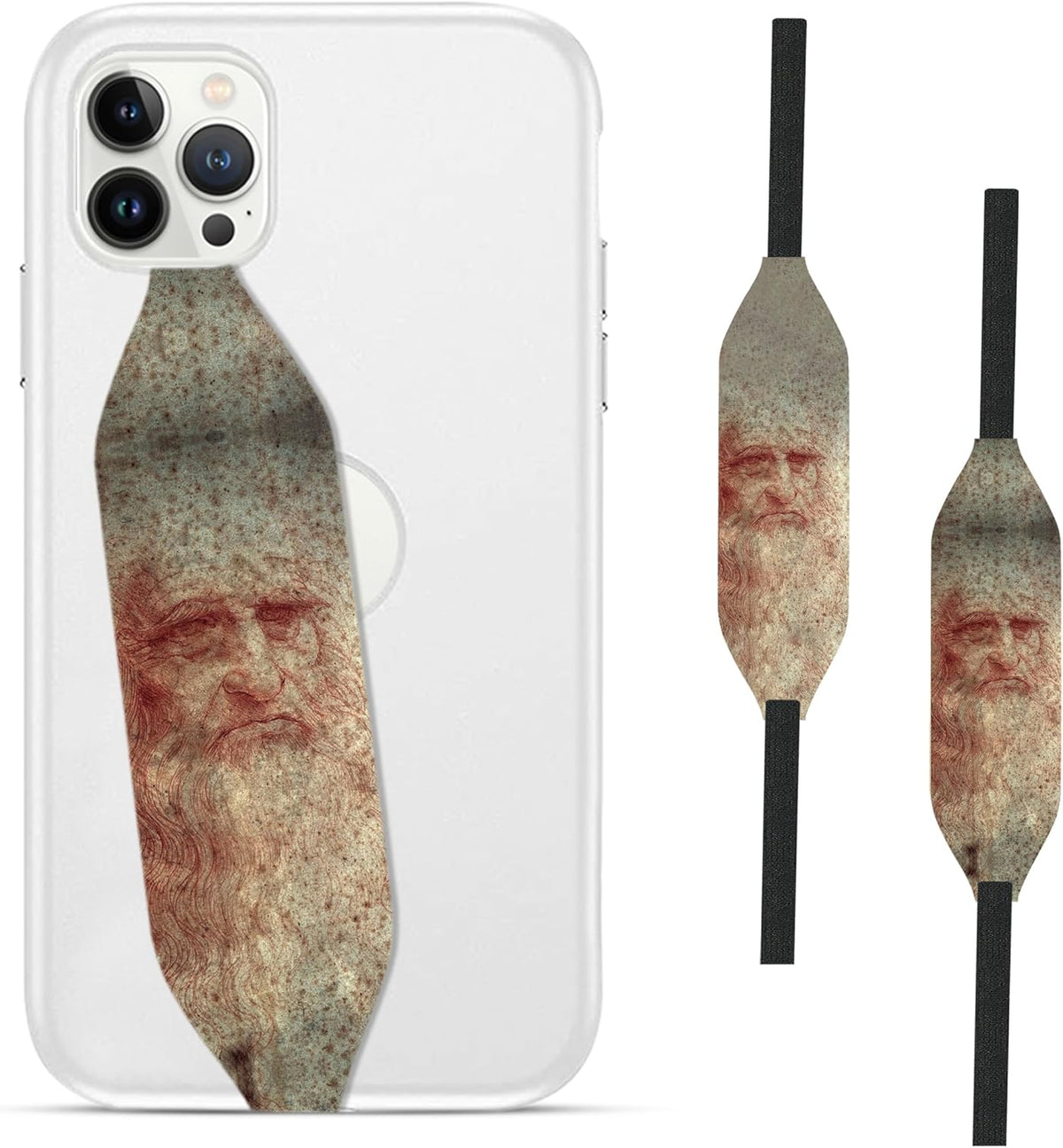 Customizable Universal Phone Grip Strap | Reversible Phone Hand Strap for Phone Cases as Phone Loop Holder| Secure handling by Comfortable Phone Strap - Leonardo Da Vinci