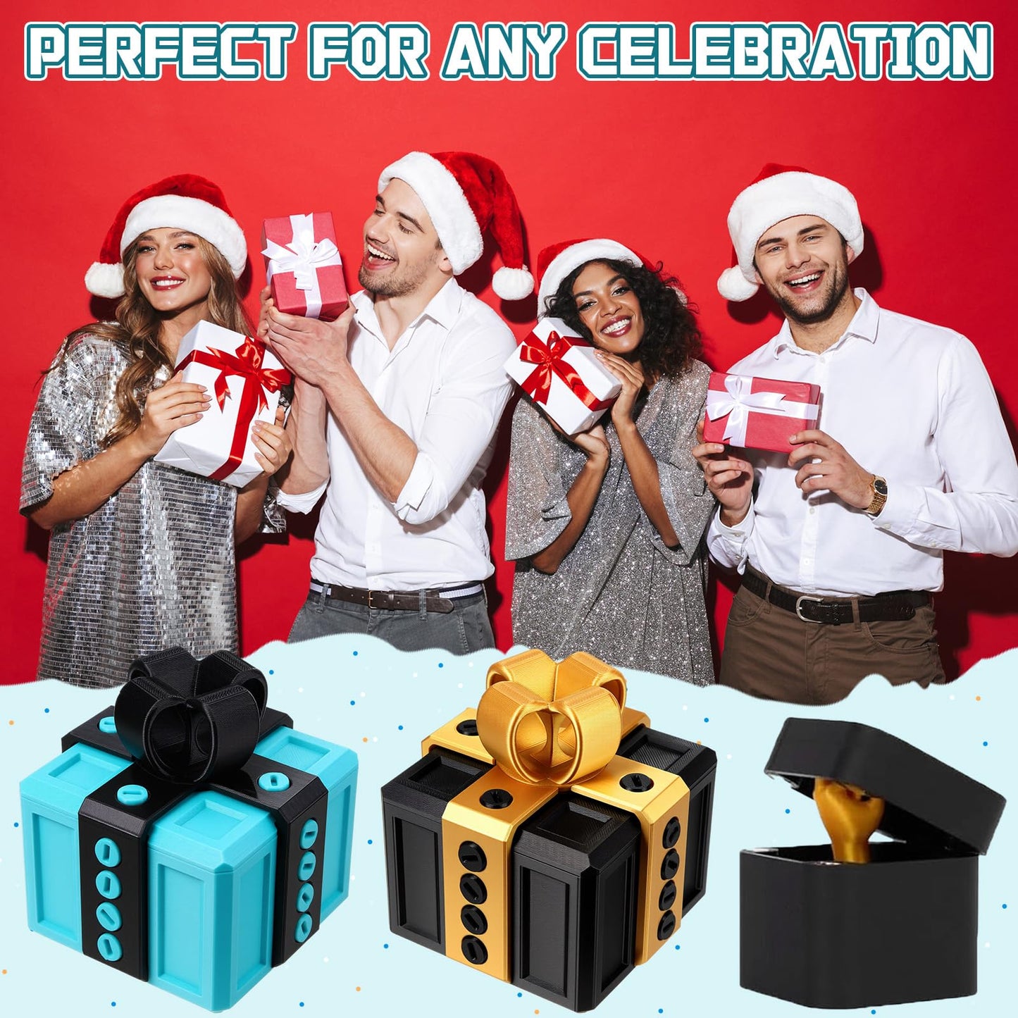 Novabright 2 Pack Annoying Present Box with Finger Annoying Gift Box with Screws Gifts Prank Boxes Novelty Hilarious Money Card Container for Party Birthday Wrapping