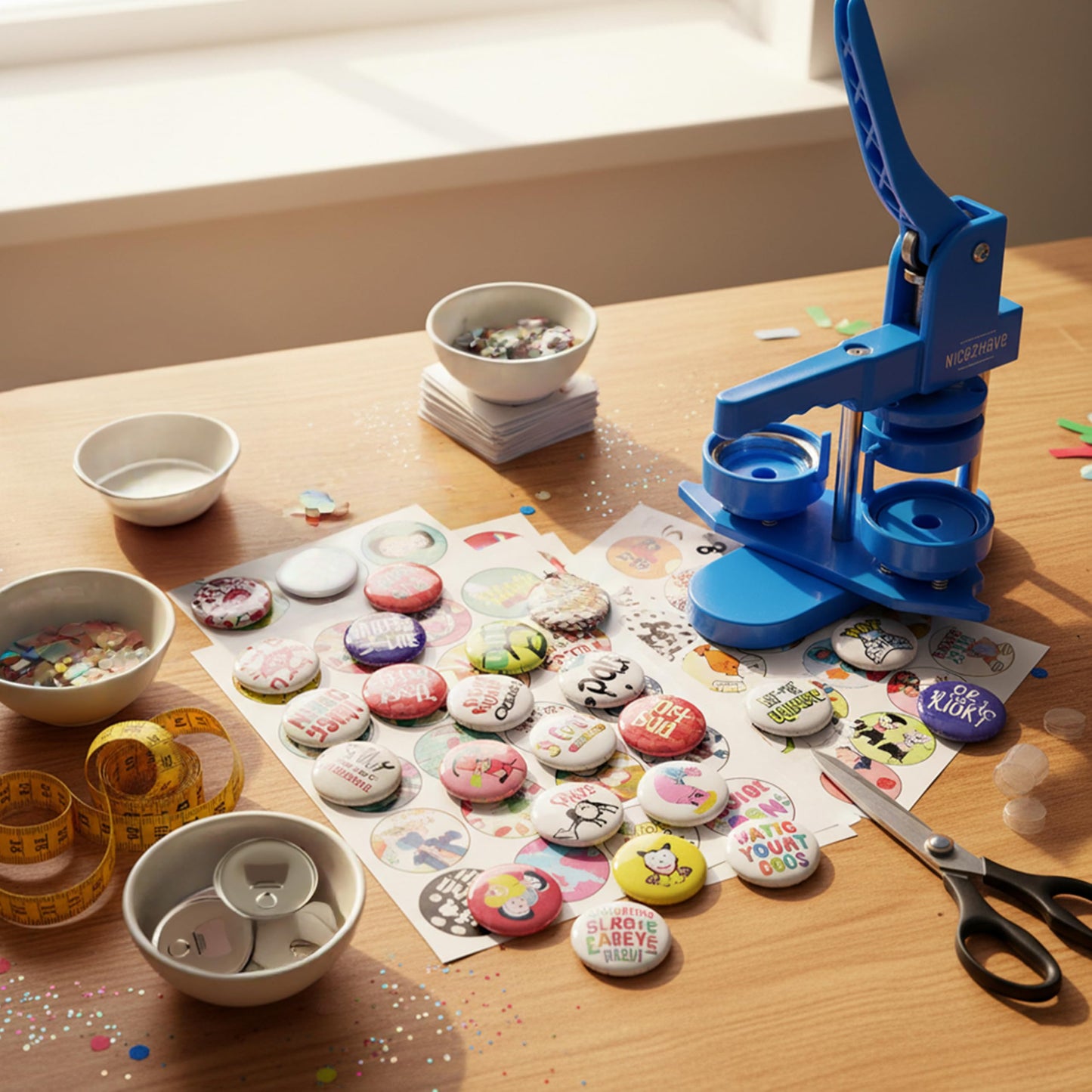 Nice2Have 25 Sets of Bottle Opener Buttons 2.25 inch (58mm) - Button Maker Supplies for Button Maker Machine
