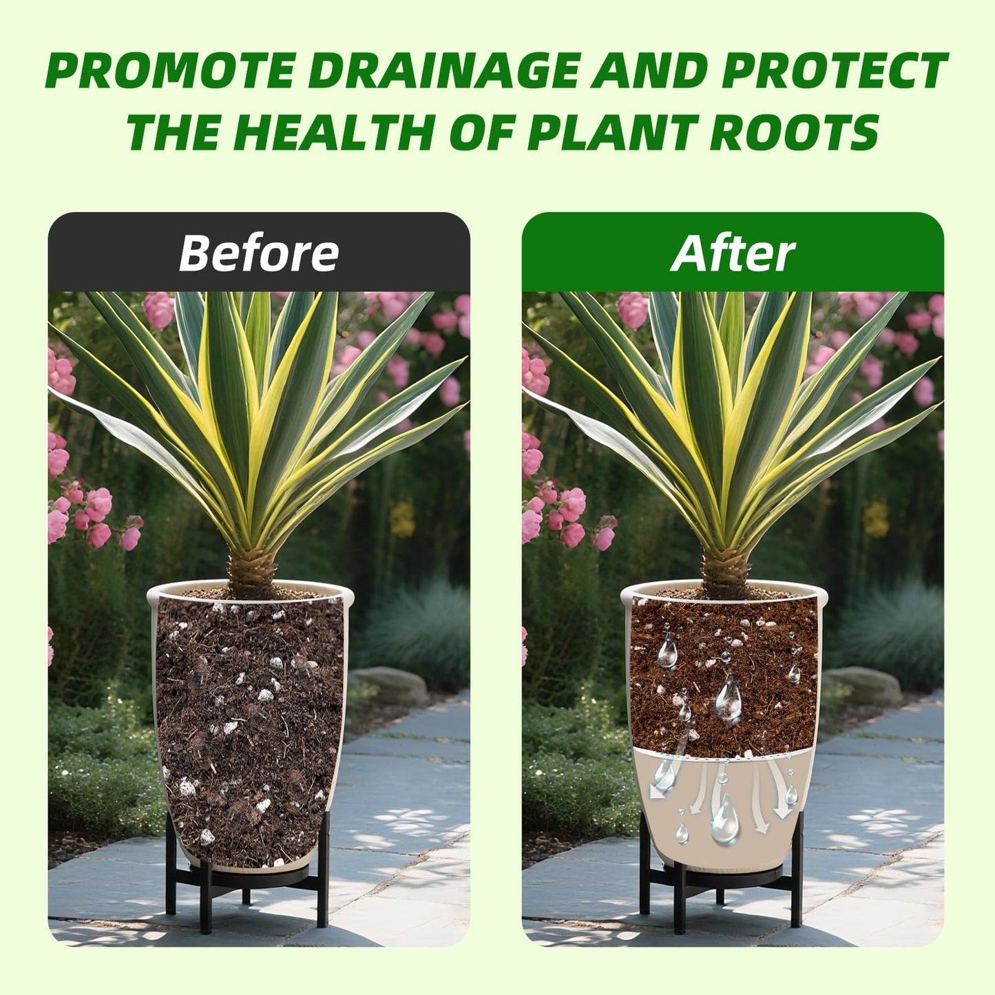 KishYa 4 Pcs Planter Inserts for Large Pots, 10''/13" Stainless Steel Pot Inserts for Large Planters with Drainage Holes to Elevate Plants to Reduce Soil Usage(10inch x 2Pack + 13inch x 2Pack)