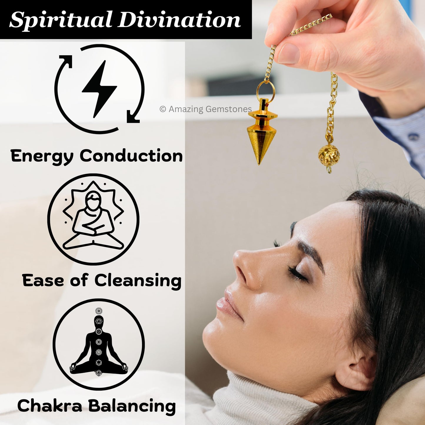 Amazing Gemstone Healing Metal Pendulums for Divination, Gold Cone Steel Copper Pendulum High Energy Pendulo de Bronce Pendulos de Mesa MP4