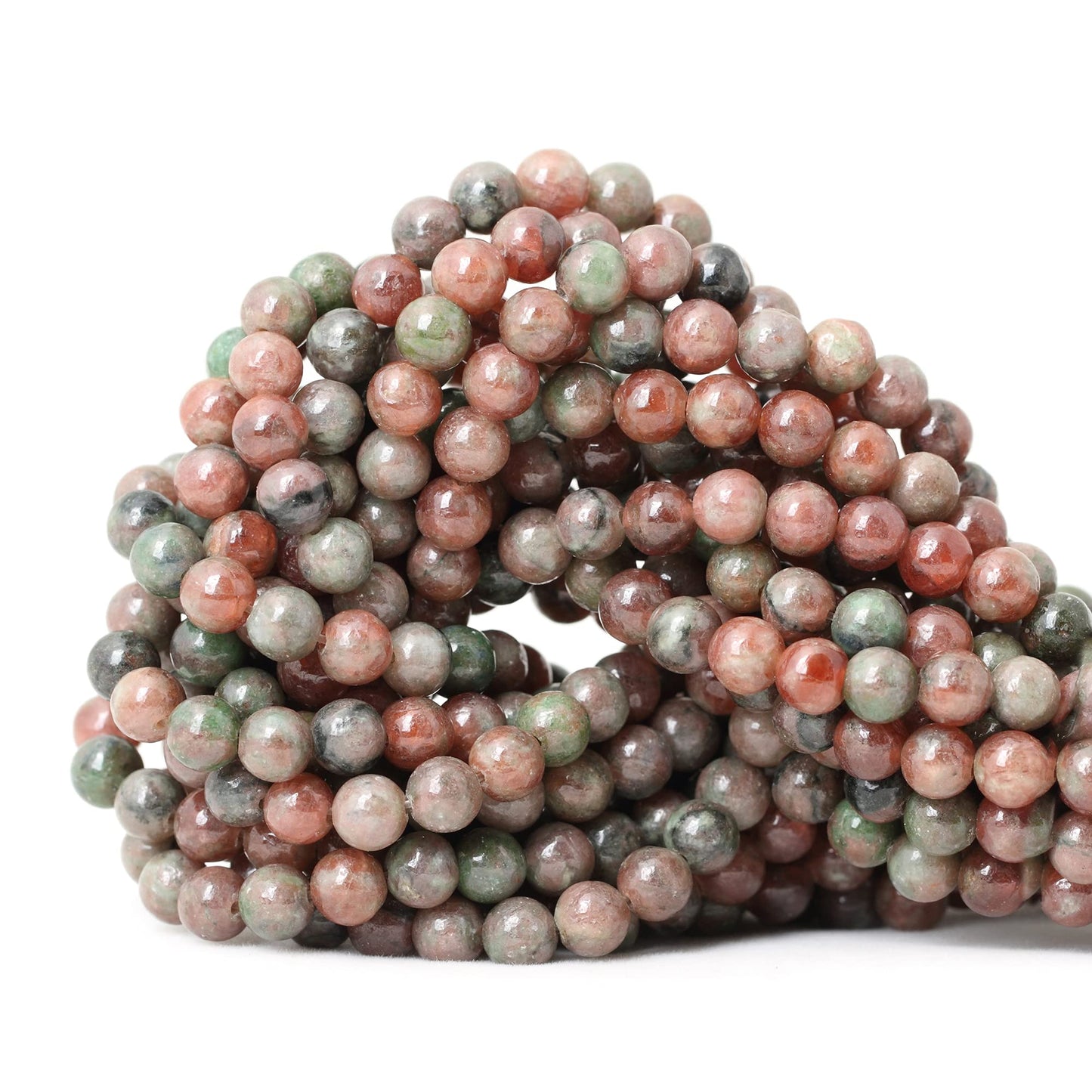 CHEAVIAN 60PCS 6mm Natural Kashgar Garnet Gemstones Round Loose Beads for Jewelry Making 1 Strand 15"