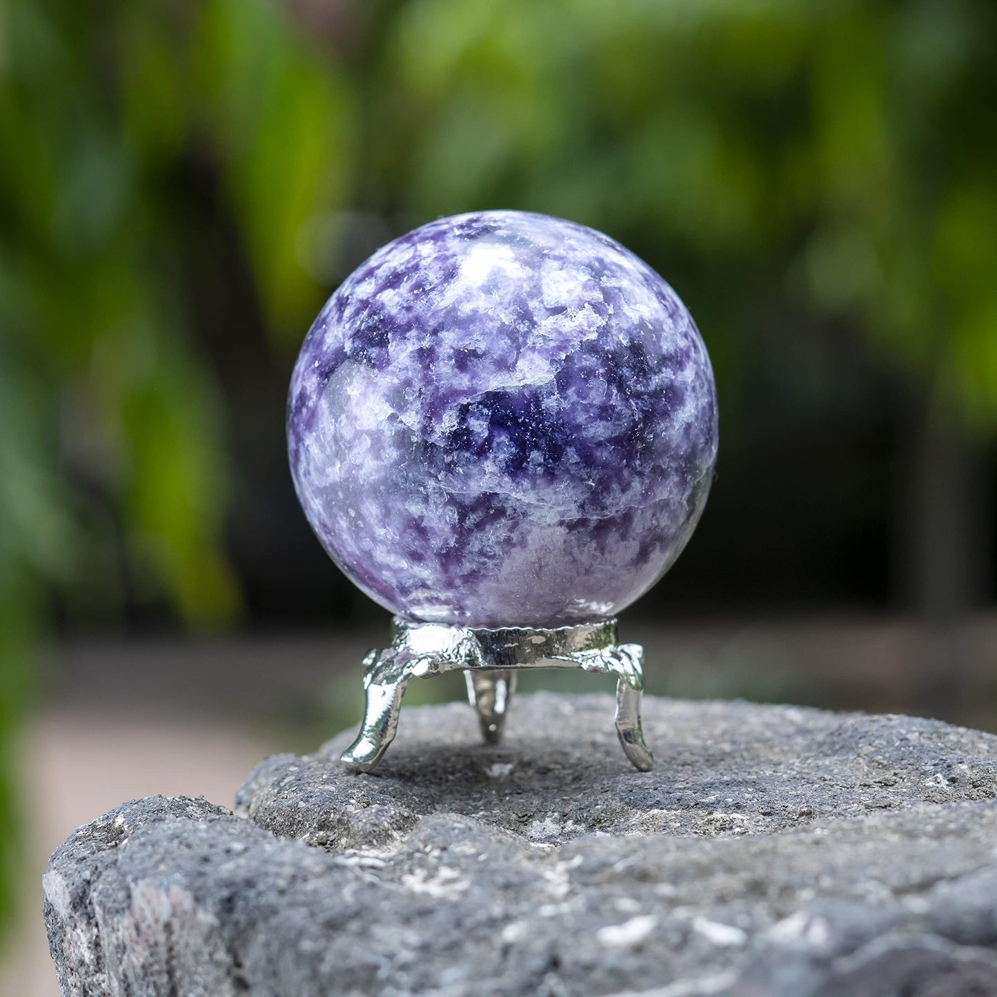 Crocon Lepidolite Gemstone Crystal Sphere Ball for Reiki Healing Aura Cleansing Home & Office Decorative Gift Size : 30-40mm