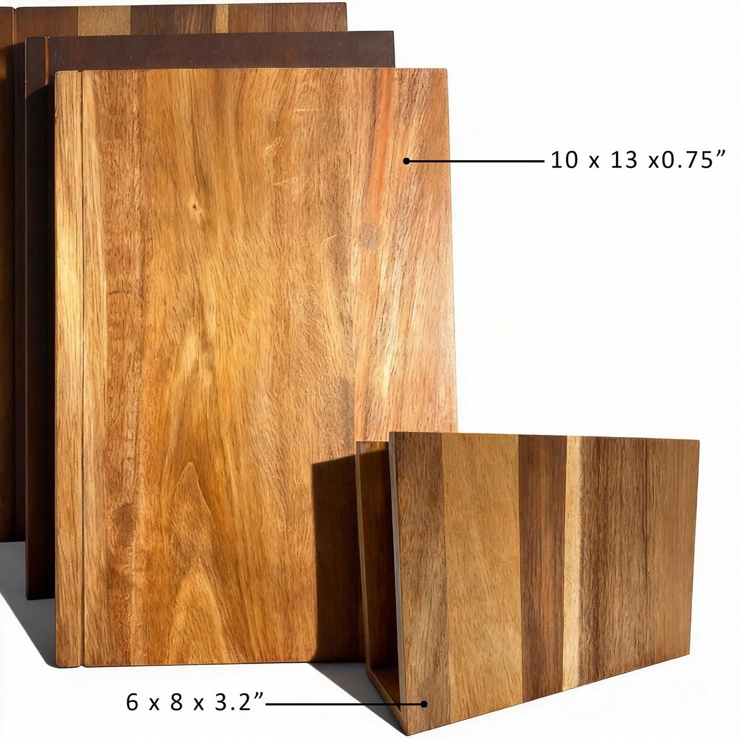 Wooden Cutting Boards for Kitchen, 3-Piece Acacia Wood Cutting Board Set with Stand, Cutting Board That Looks Like Books for Vegetables, Cheese, Bread & Meat, Decorative Chopping Board Gift Set