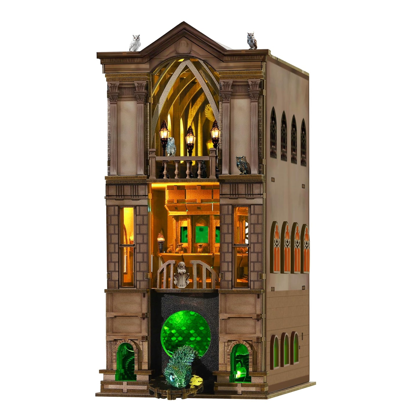 Book Nook Kit - DIY Magic Booknook for Adults & Teens, 3D Wooden Puzzle Bookshelf Insert with LED Lights, Unique Creative Craft Gift for Home Decor & Model Building