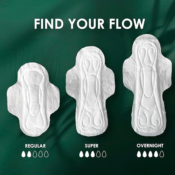 L. Ultra Thin Pads for Women, Regular Absorbency, Organic Cotton Top Layer, Unscented Pads with Wings, 112 CT