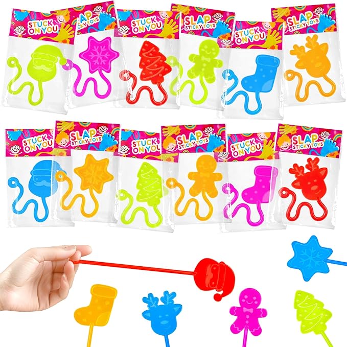 Valentines Goodie Bag Stuffers for Kids 36 PCS, Holiday Sticky Hands Party Favors Supplies Toys Gifts for Toddlers, Small Non Candy Treat Bag Fillers, Classroom Games Activities Prizes for Boys Girls