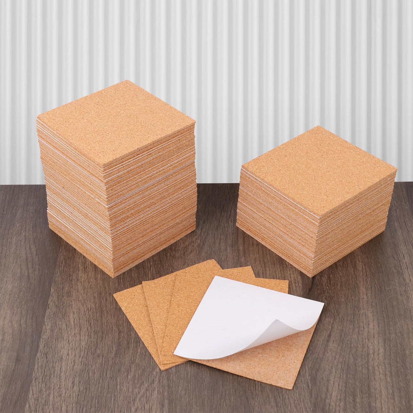 300 PCS 4 x 4 Inch Self Adhesive Cork Squares, Squares Backing Cork Tiles Sheets for Coasters, Perfect for DIY & Craft Projects