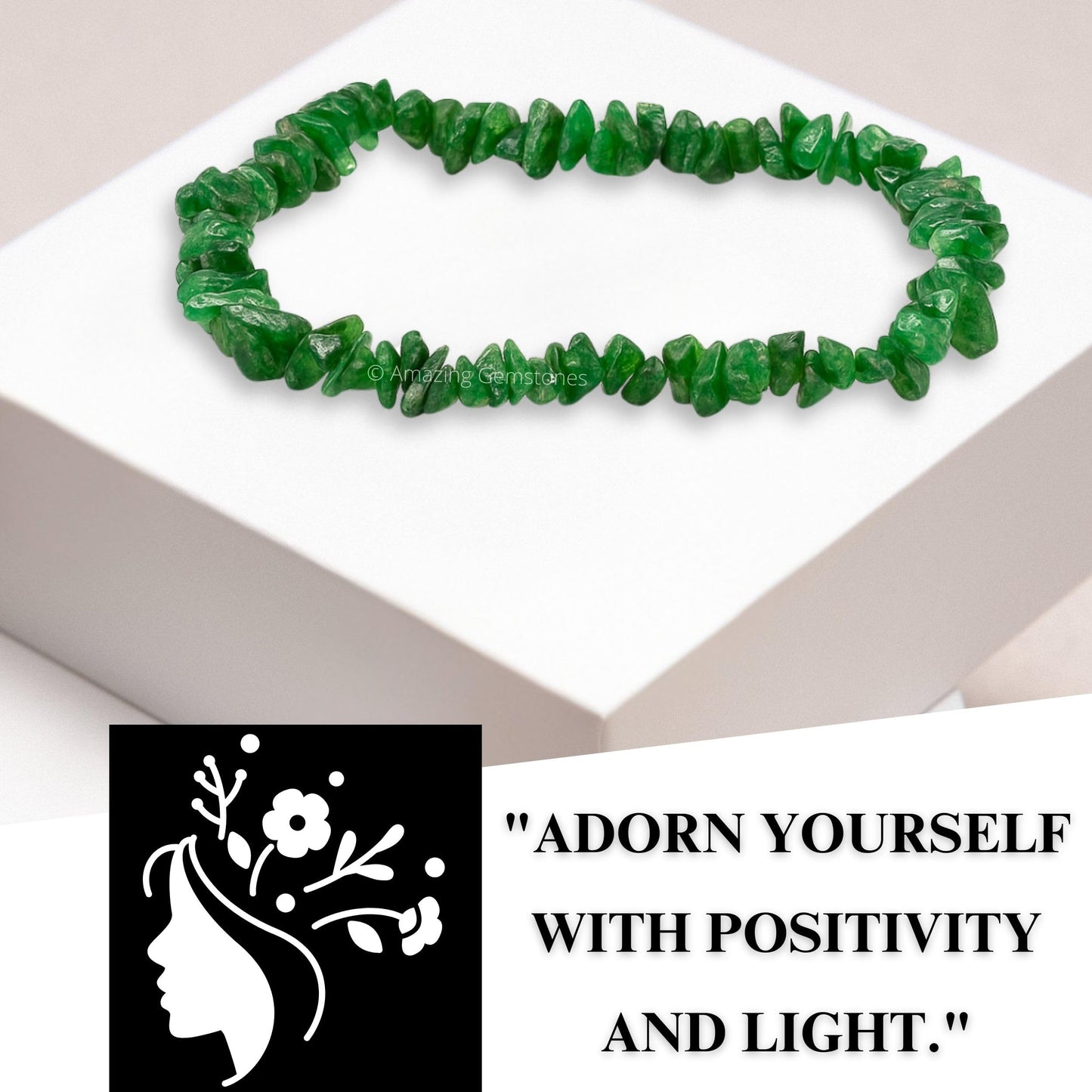 Amazing Gemstone Chips Bracelet (Green Aventurine)