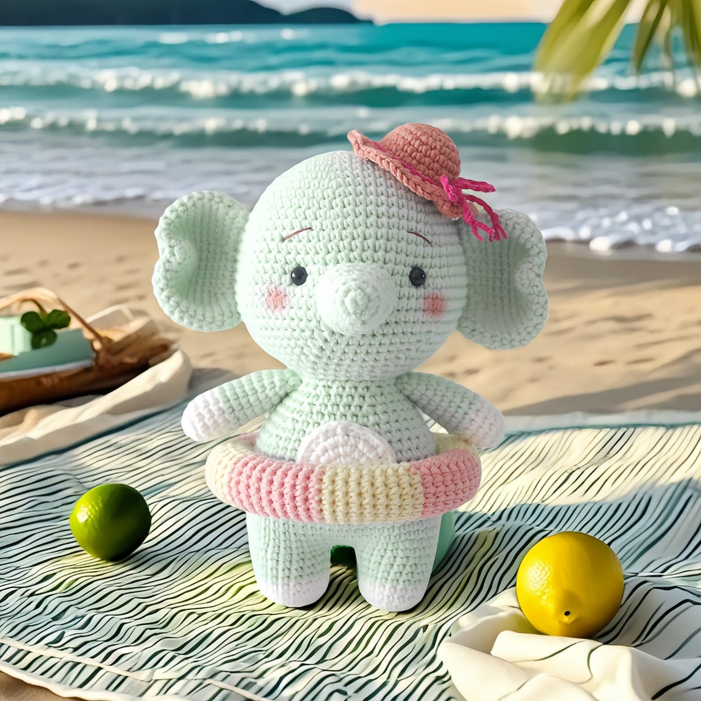 ISTORAGE Crochet Kit for Beginners, 2PCS Elephant Beginner Crochet Kit Crochet Starter Kit DIY Crochet Animals Kits Knitting Supplies, Easy Knitting Kit