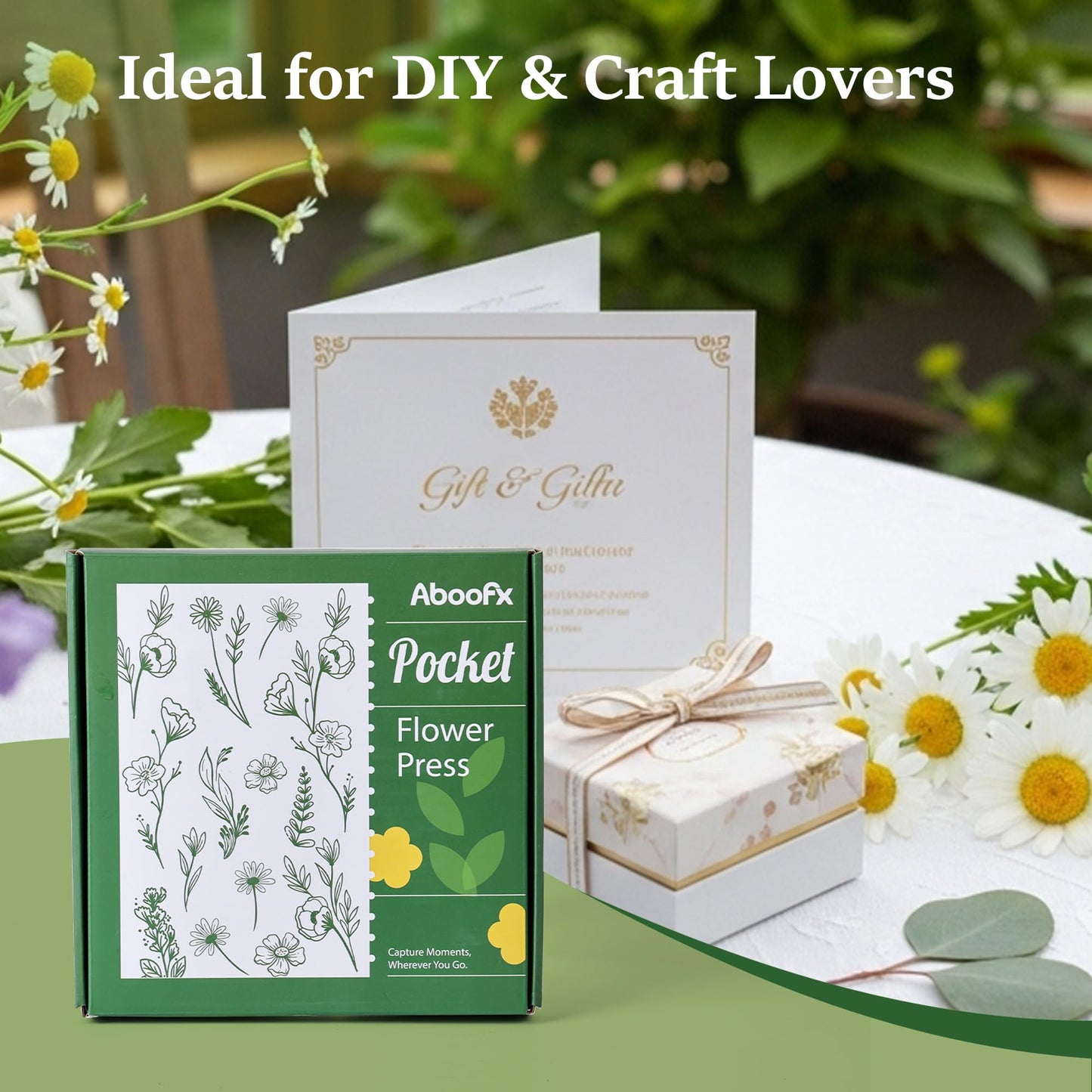 Aboofx Mini Flower Press Kit for Small Flowers Drying, Beginners-Travel Outdoor, Presses Plant, Leaves, Herbs, Micro Flowers, 2.5 x 4 Inch Pocket Pressed Flower Kit for Classroom, Arts Craft Lovers