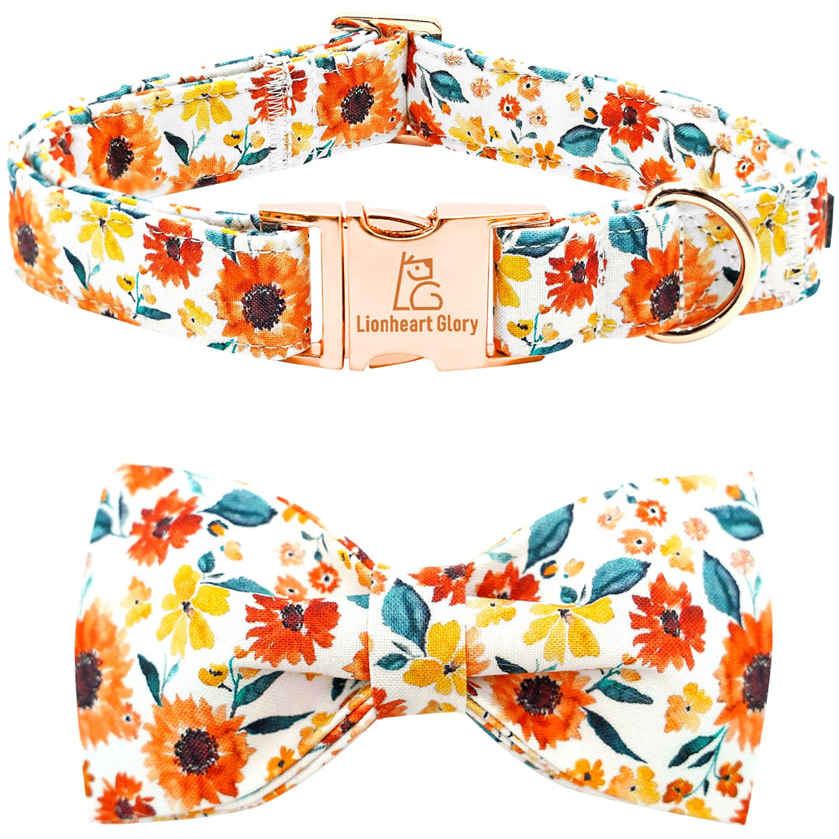 Lionheart Glory St. Patrick's Day Dog Collar, Dog Collar with Flower, Cute Floral Pattern Pet Collars Adjustable Pet Collars for Large Dogs