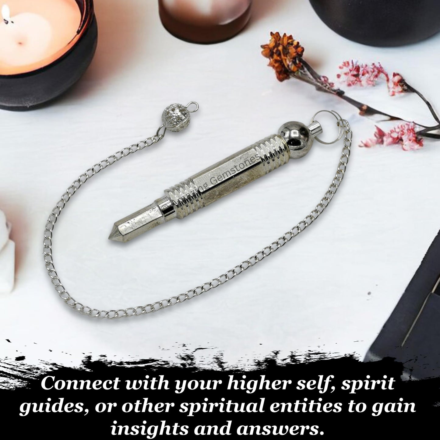 Amazing Gemstone Healing Metal Pendulums for Divination, Silver 3 Piece Openable Steel Copper Pendulum High Energy Pendulo de Bronce Pendulos de Mesa MP73