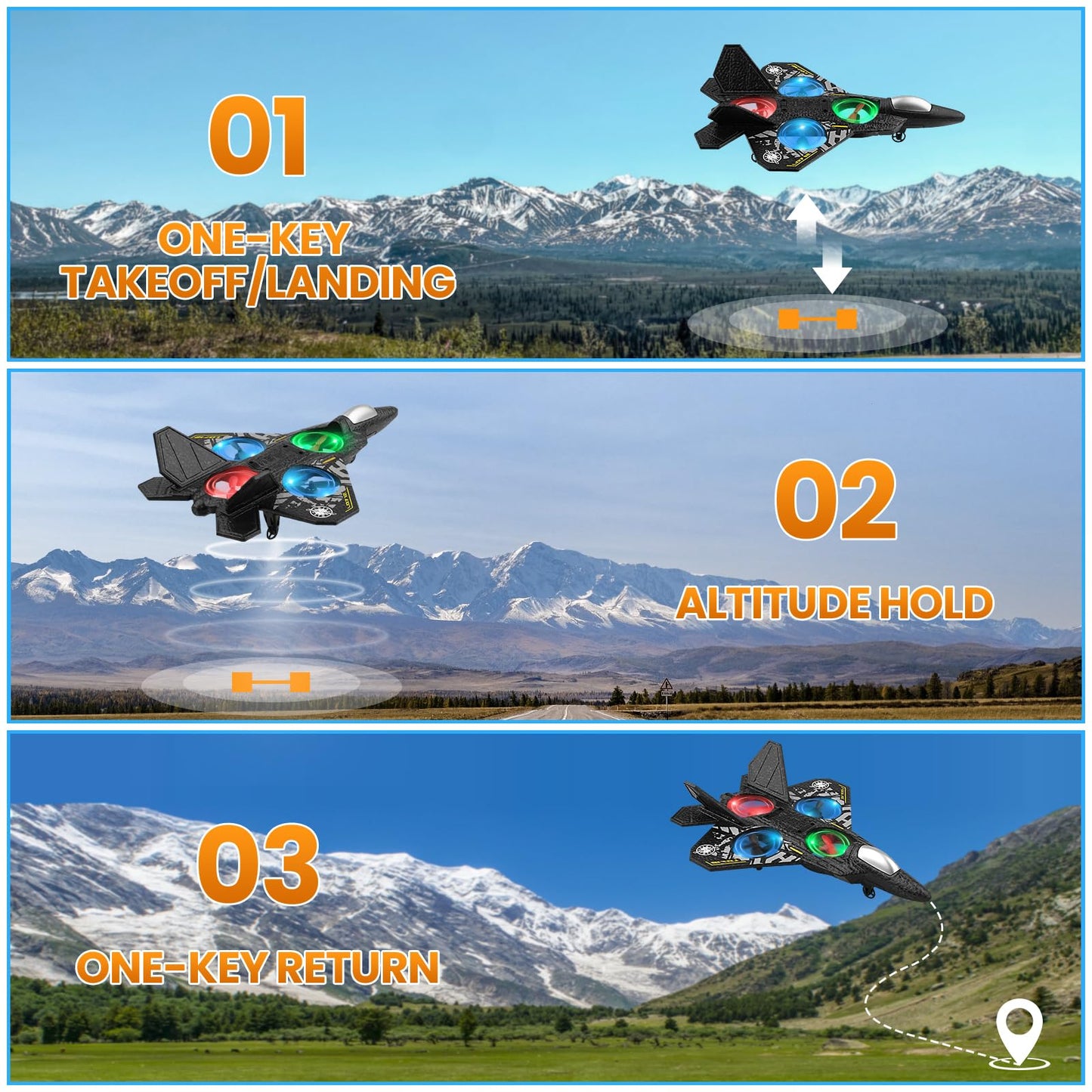 Beffkkip RC Plane 2.4GHz Remote Control Plane L0712 Drone Quadcopter Hovering with Auto Hovering Fighter Aircraft RC Airplane RTF for Beginner, Kids and Adults,3D Flip Airplane Toy
