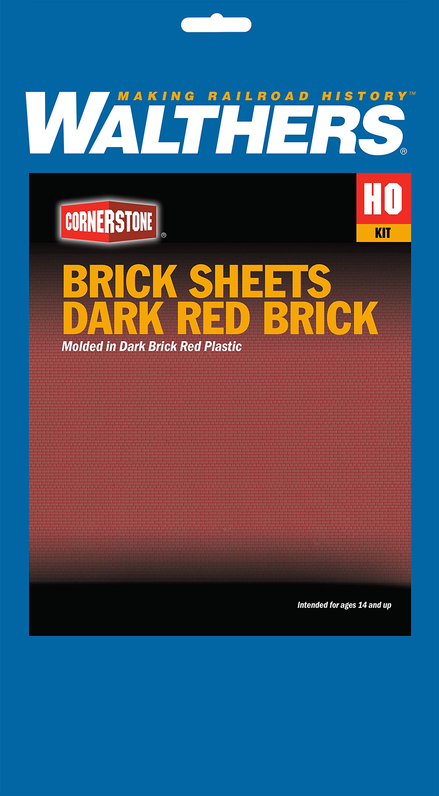 Walthers Cornerstone Brick Sheet-Dark Red 933-3523 HO Scale Model Railroad - Scenery Kit