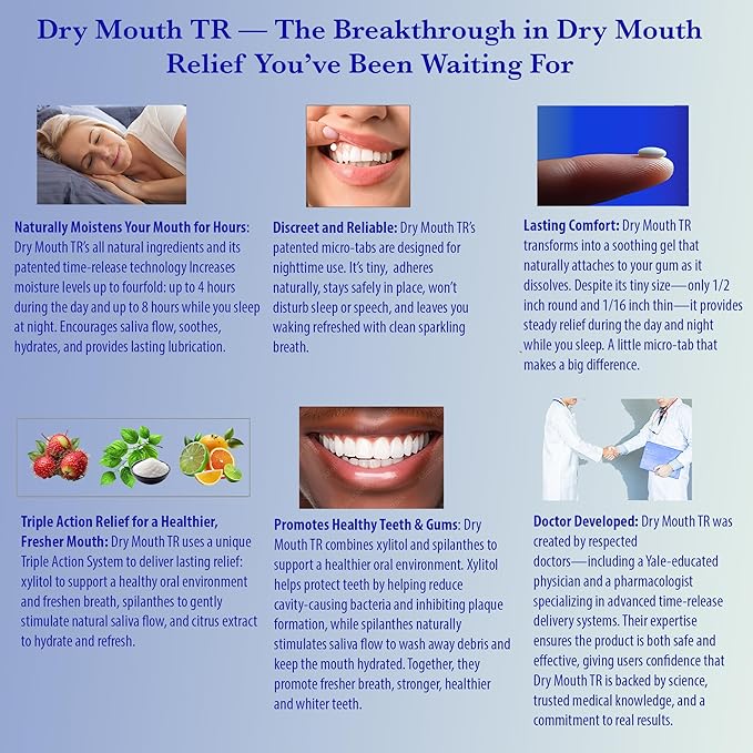 Dry Mouth TR by NeuOra Microceuticals: 8 Hour Time-Release Oral Micro Tabs, 5pk