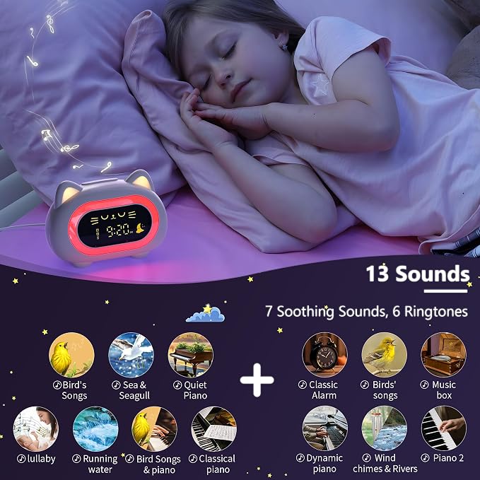 ANALOI Alarm Clock for Kids, Ok to Wake Clock for Kids Girls