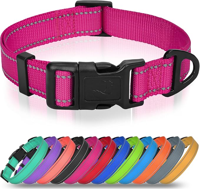 Joytale Feather-Light Dog Collar for Medium & Large Dogs, 1", Red