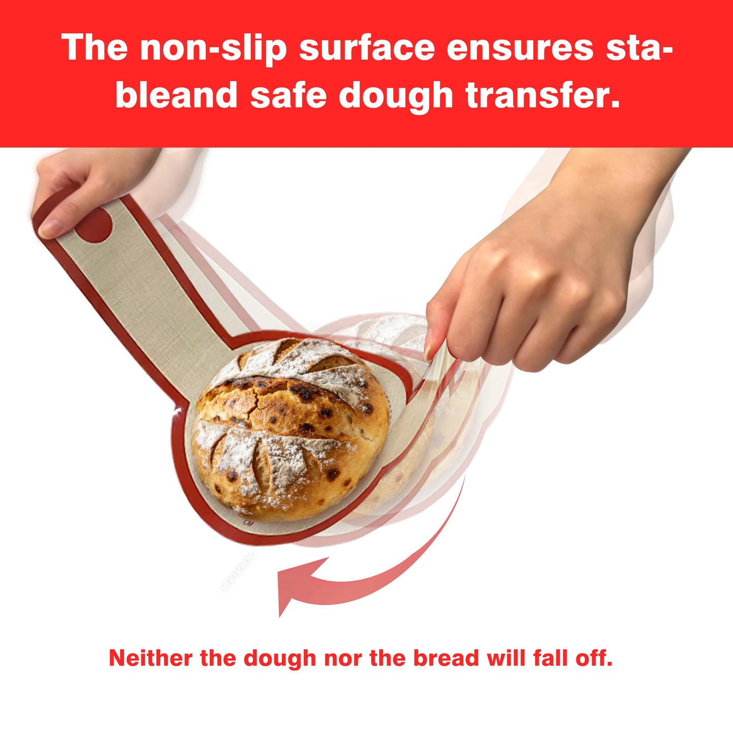 Silicone Baking Mat 3-Piece Set:1Pcs 27x19 inch Non-Slip Pastry Rolling Mat with Measurements &2Pcs Silicone Bread Sling for Sourdough Tools | Non-Stick, Dishwasher Safe, Reusable Baking Accessories