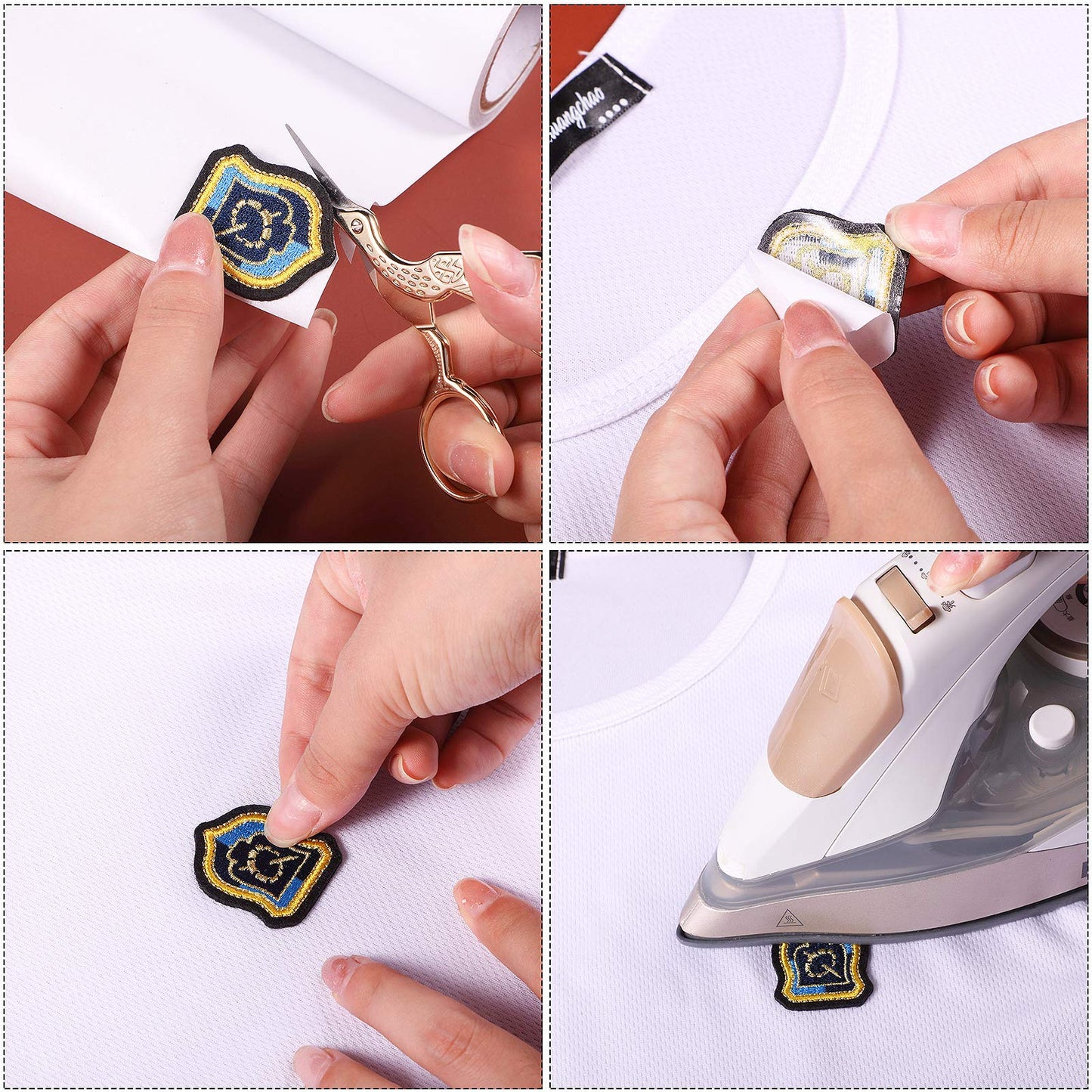 Adhesive Sheet Double Sided Iron-on Patch 8 Inch x 13 ft Adhesive Fabric Patch for Badge Peel and Stick Pants, Backpack, Clothes, Curtains(1 Roll)