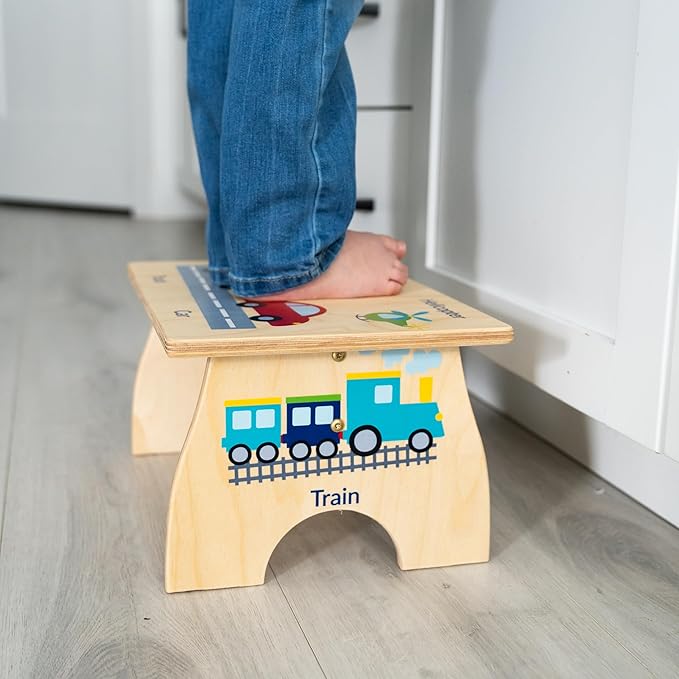 Step Stool for Toddlers- Personalized Wood Kids Step Stool with Name for Kitchen Sink, Bathroom, Potty Training, Toilet, Kitchen Sink- Sturdy and Safe- Made in USA by BloomOwl (Hunting)