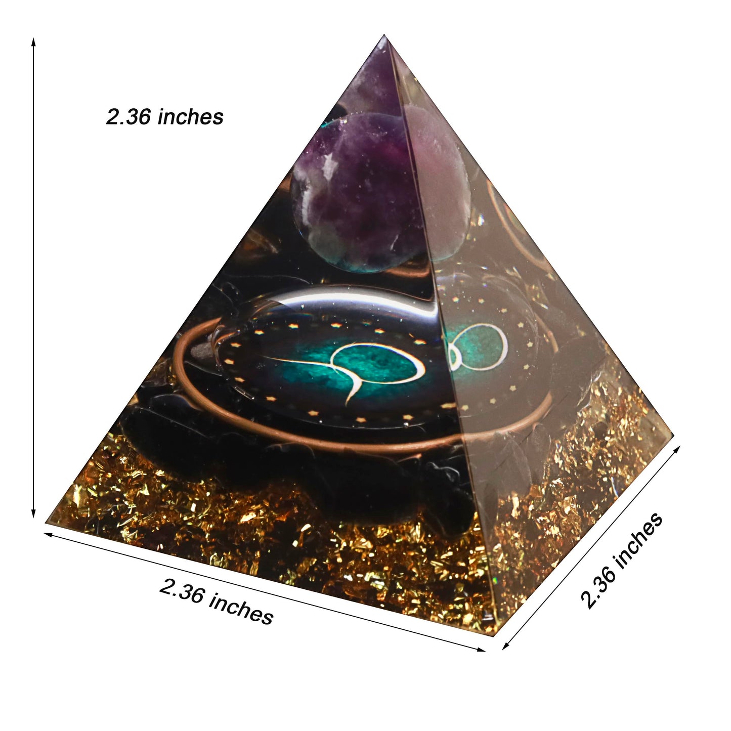 12 Zodiac Orgone Crystal Pyramid, Natural Amethyst with Obsidian,Healing Crystals Pyramid for Protection Chakra, Unique Constellation Pyramid for Positive Energy, Healing Money Health(Taurus)