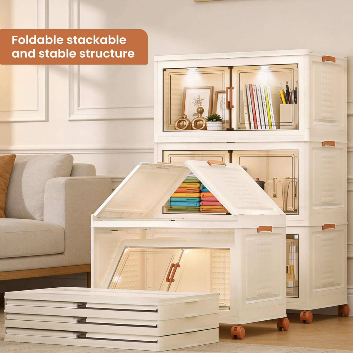 568QT 141GAL 3 Tier Stackable Storage Bins (3 Count)