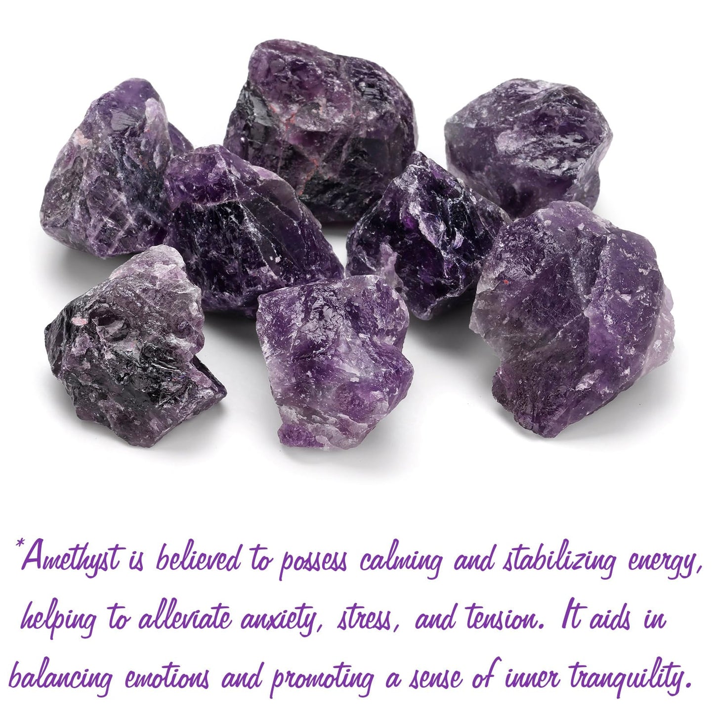 GolbalJew Amethyst Natural Raw Crystals 2PCS Healing Crystal Stones 1.2-2.0” Reiki Healing Gemstones for Meditation Chakra Balance Home Decor