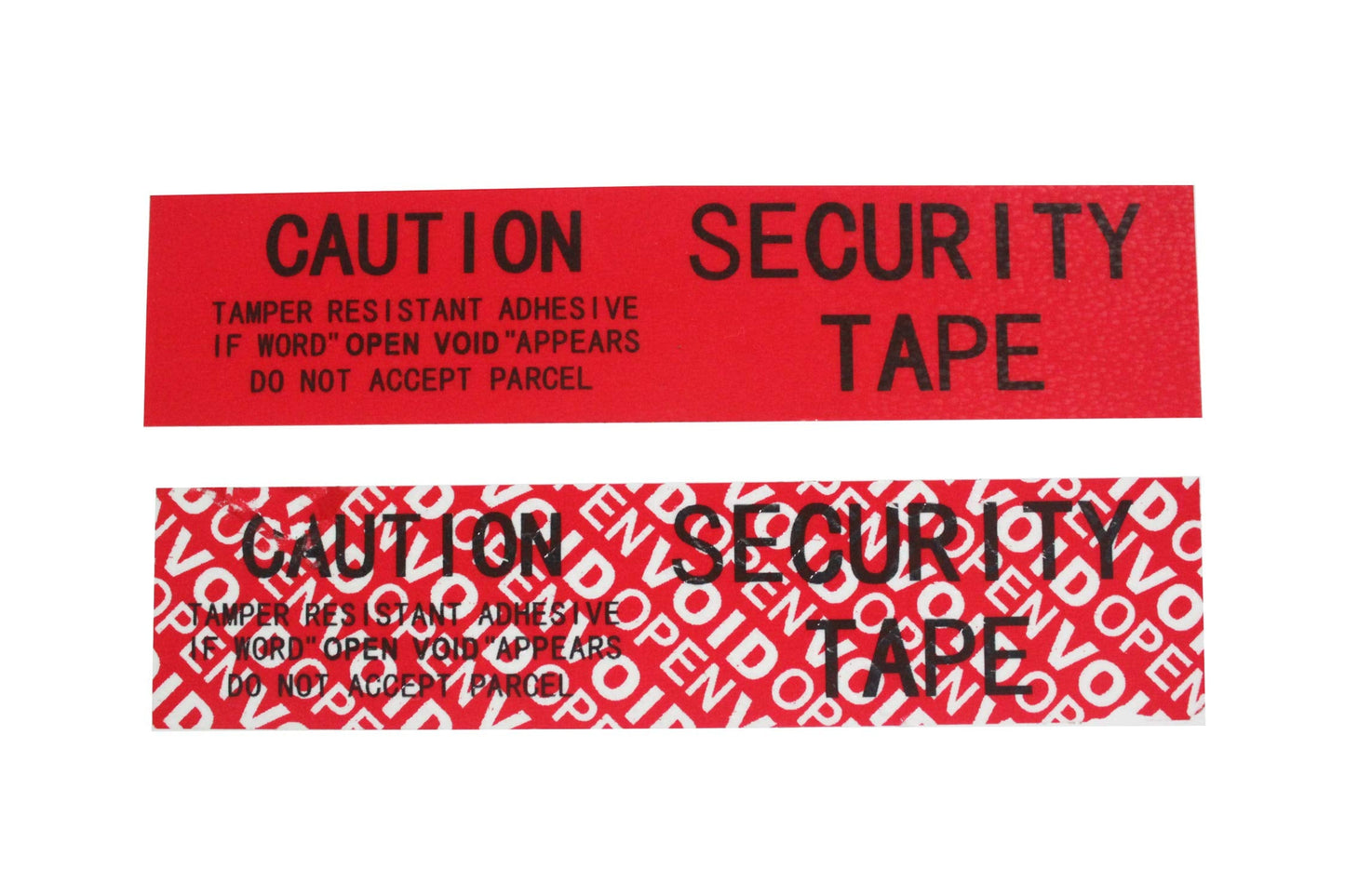 TamperSeals Group - 2 Rolls 100% Total Transfer Tamper Proof Security Seal Tapes (1 Inch x 55 Yards x 2 Mil, Ultra-Thick “Void” Film, Red)
