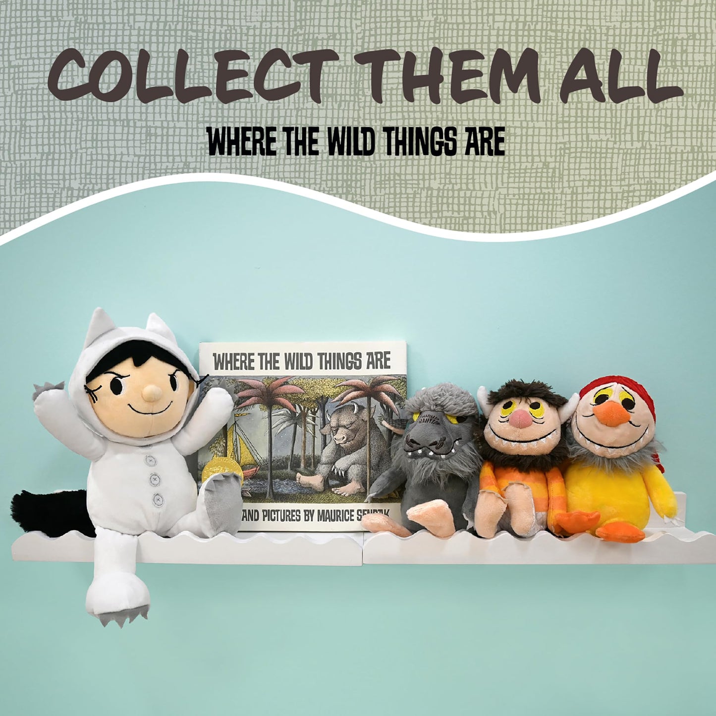 Kids Preferred Where The Wild Things are Wooden Pull Toy - Four Removable Pieces, Cotton Pull String, Ages 12 Months and Up, Max Moishe and Tzippy, Solid Wood, 8 in