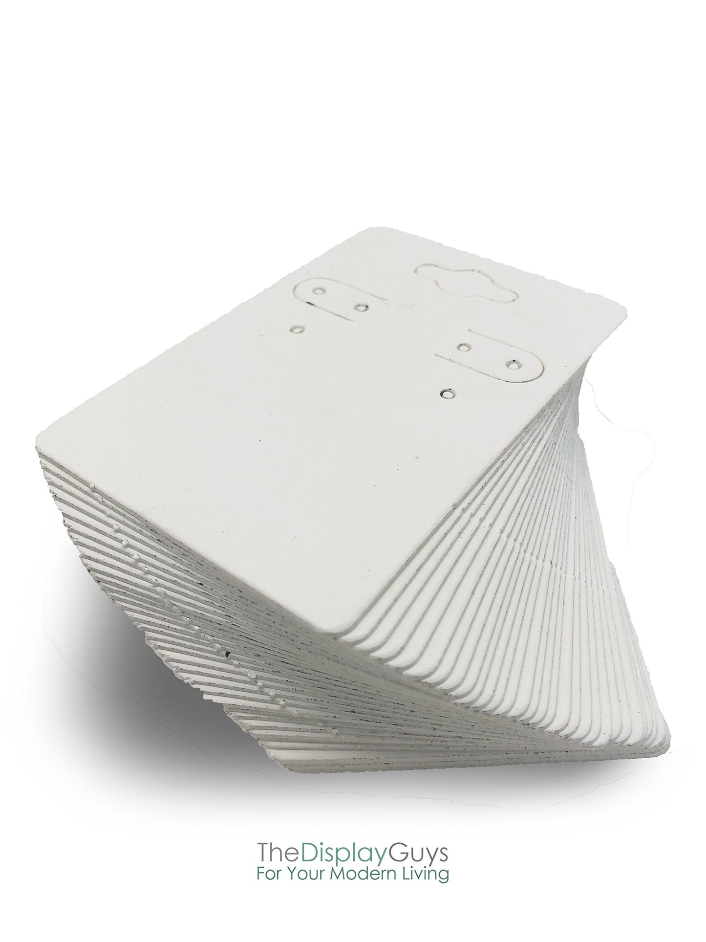 500-Pack 2x3 Pre-Punched Hanging Jewelry Earrings Display Cards (White Kraft Paper, Medium)