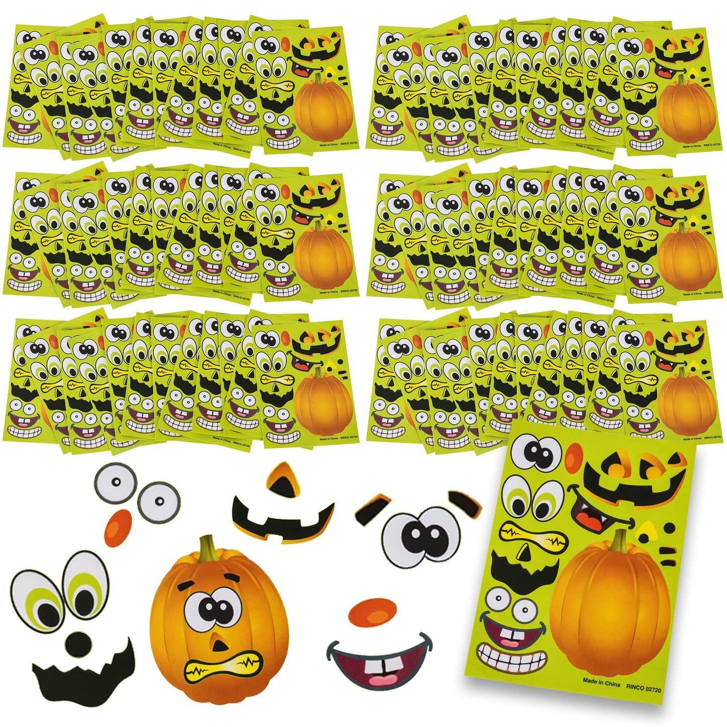 Halloween Stickers - 72 Sheets Kids Jack O' Lantern Pumpkin Stickers Tigerdoe - Halloween Stickers for Kids - Create a Pumpkin