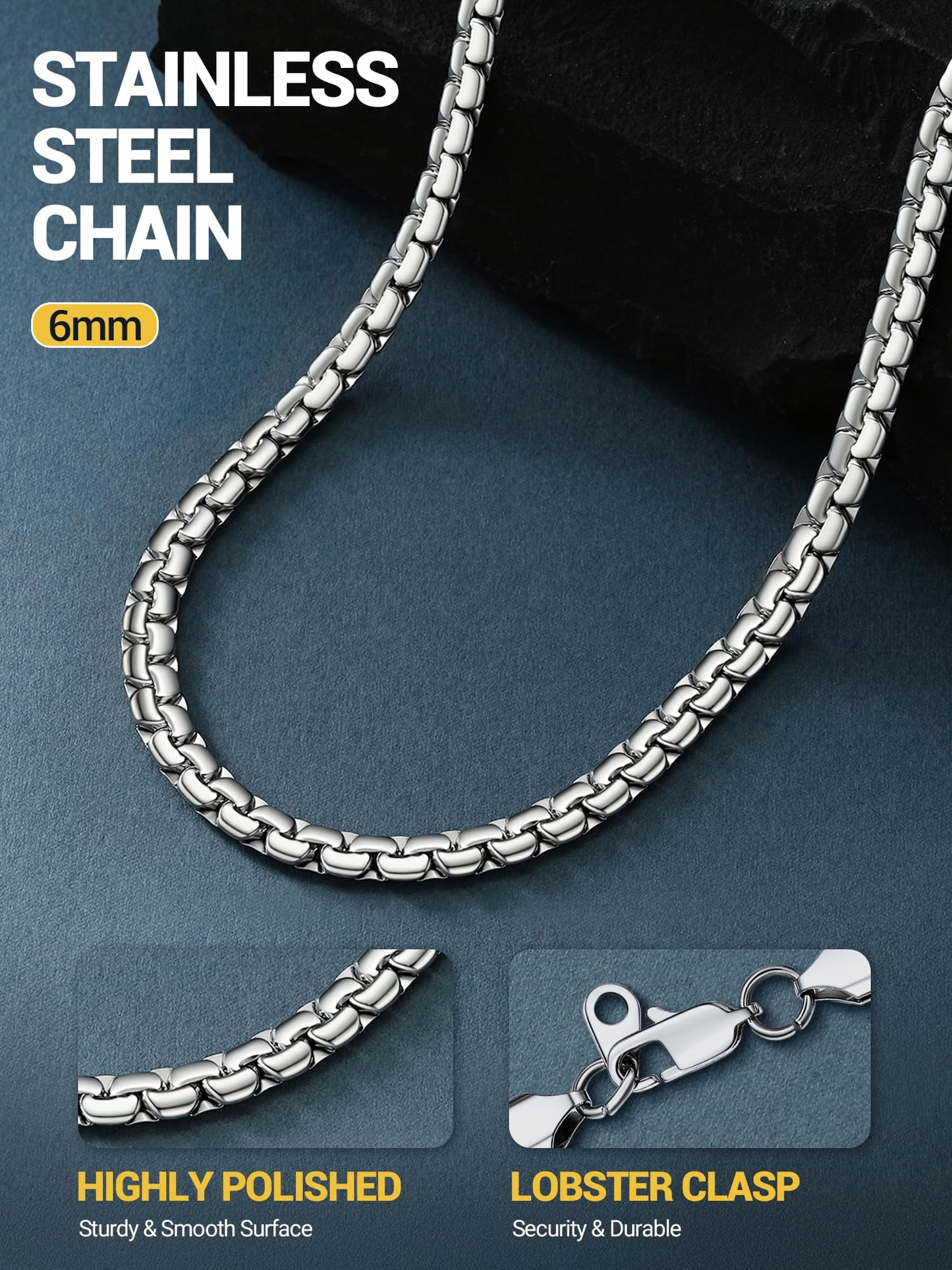 PROSTEEL Chain Necklace For Men Grunge Jewelry Aesthetic Layer Stainless Steel Chains Mens Necklaces