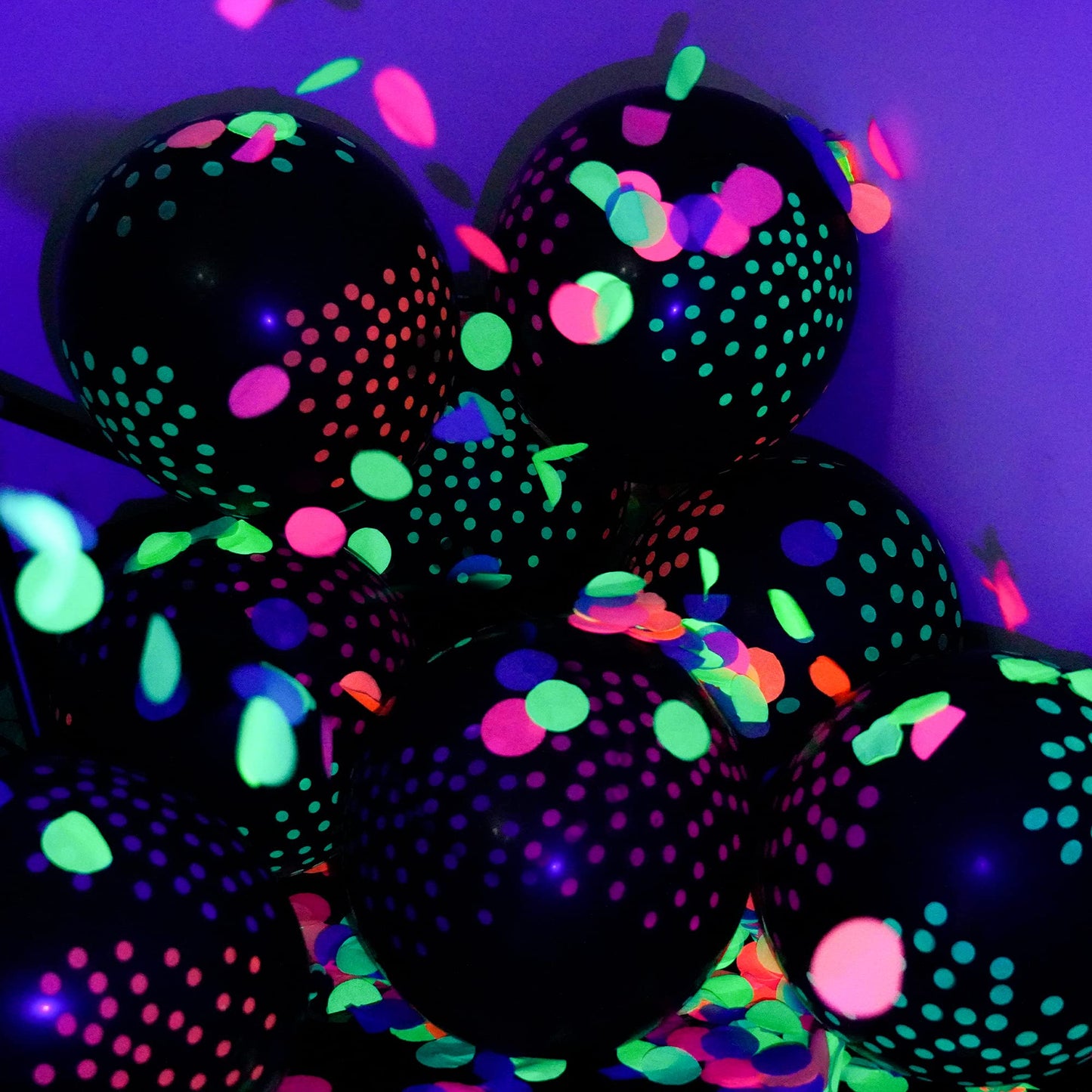 10000 pieces UV Neon Round Confetti 5 Colors Neon Fluorescent Tissue Confetti Dot Blacklight Glow Party Confetti for Blacklight Neon Party, Birthday, Wedding Supplies